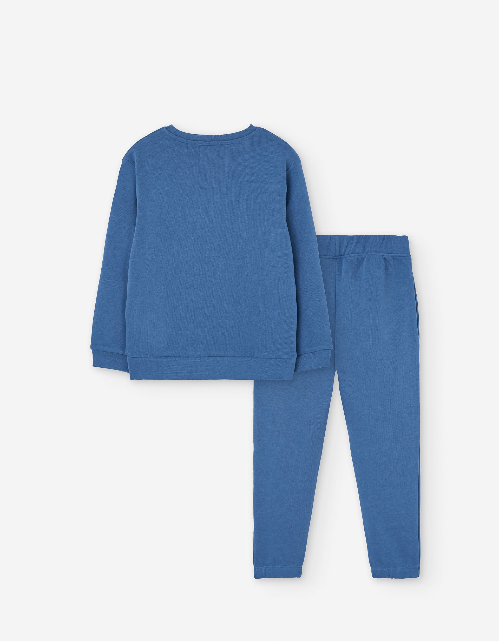 Sweatshirt with skateboard print + joggers for boys, blue