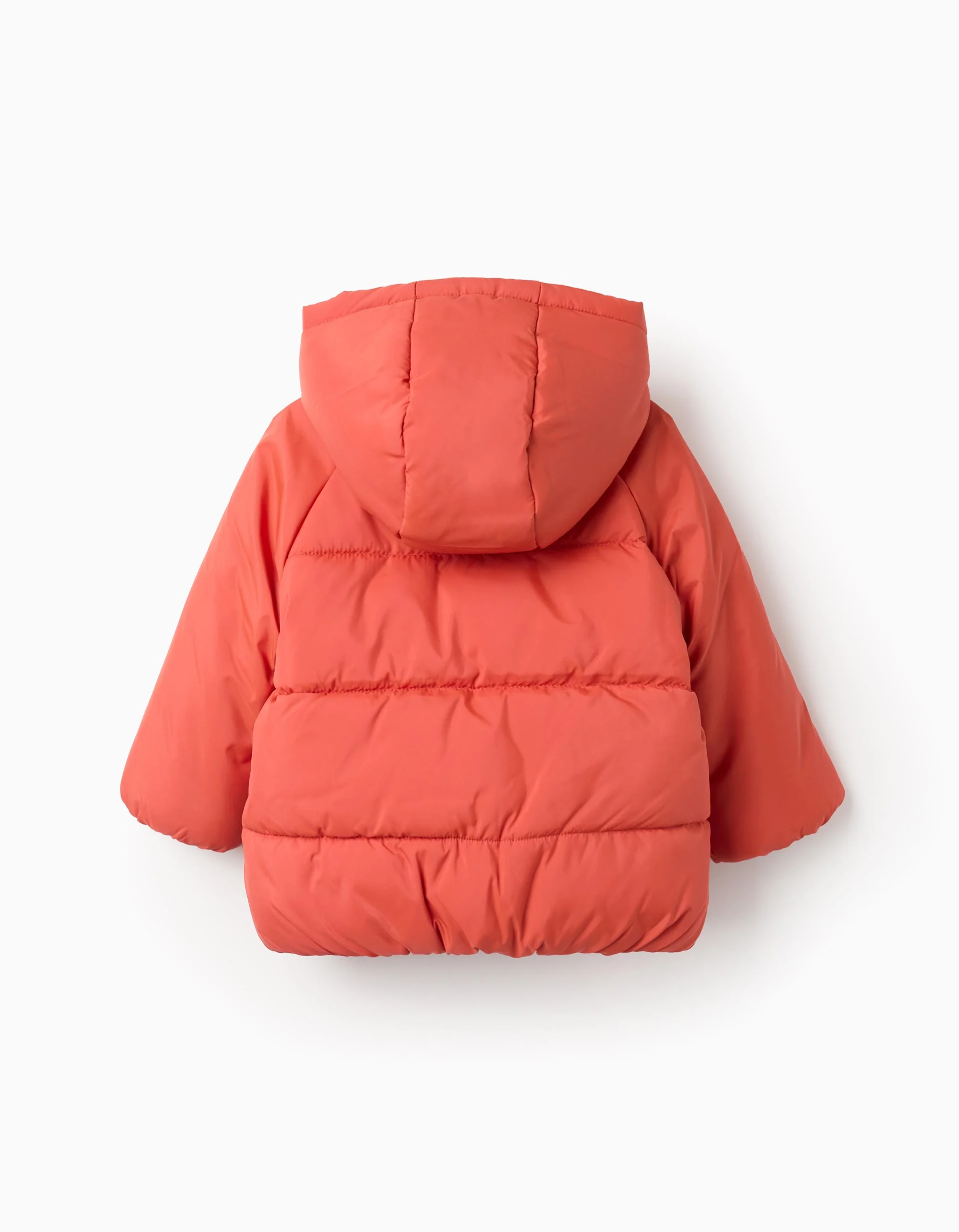 Hooded Padded Jacket with Fleece Lining for Baby Boys, Orange