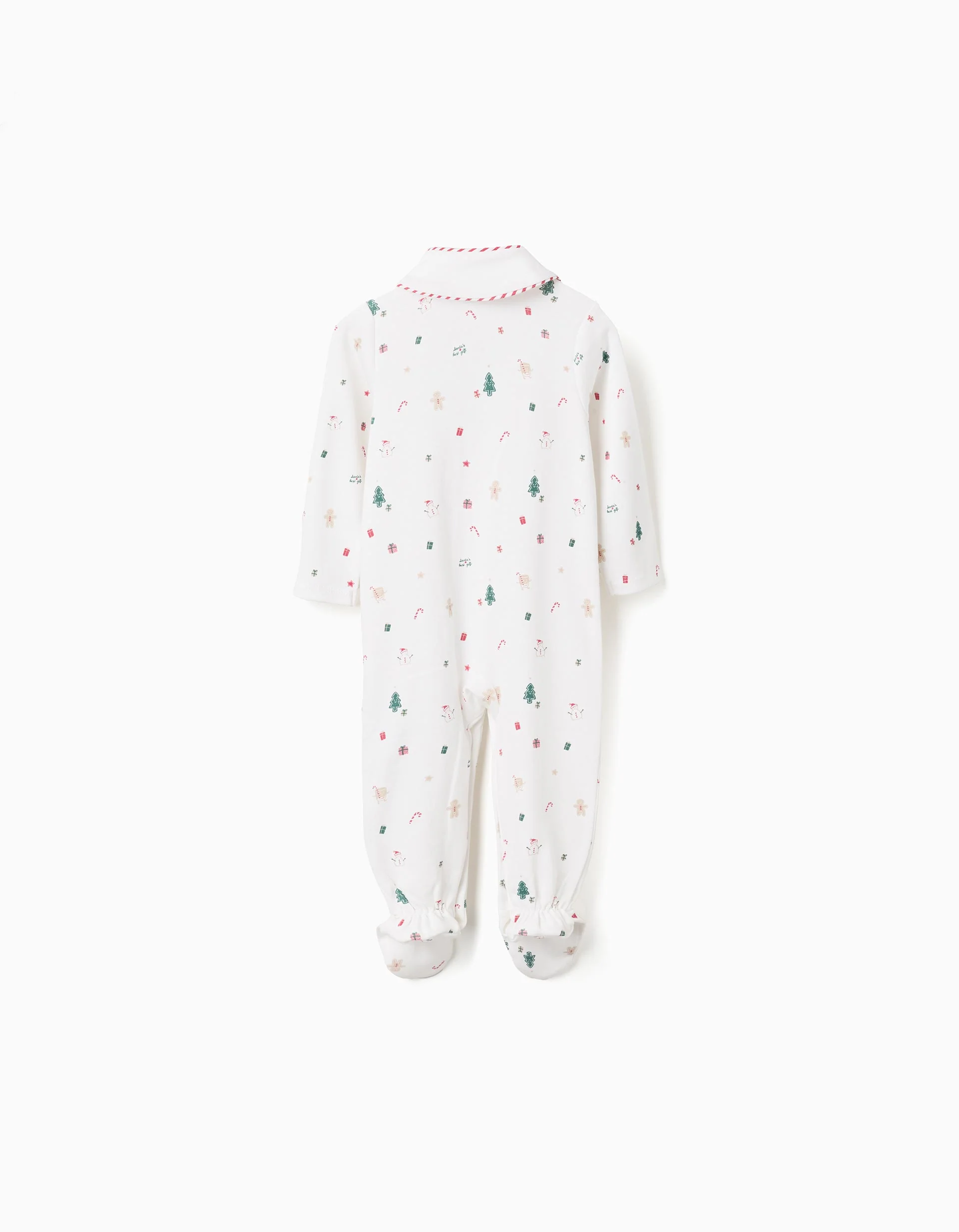 Babygrow and bib cotton set with motif for newborns and babies, white