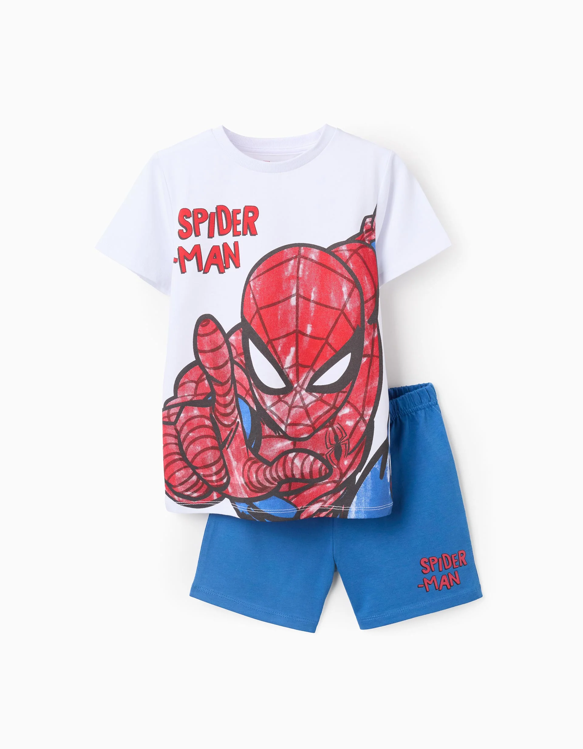 Cotton Pyjamas for Boys 'Spider-Man', White/Blue