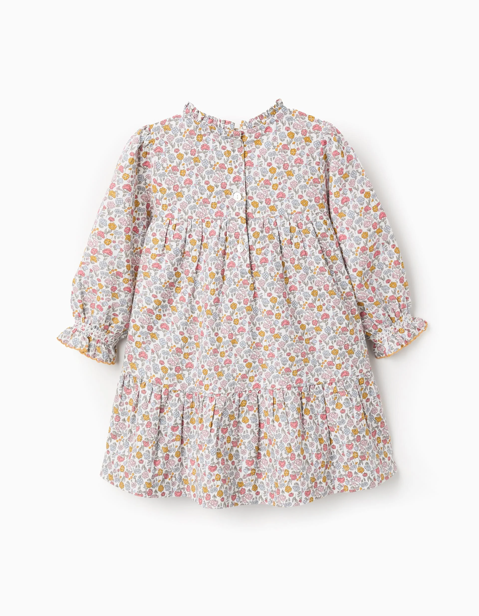 Cotton Floral Dress for Baby Girls, Multicolour