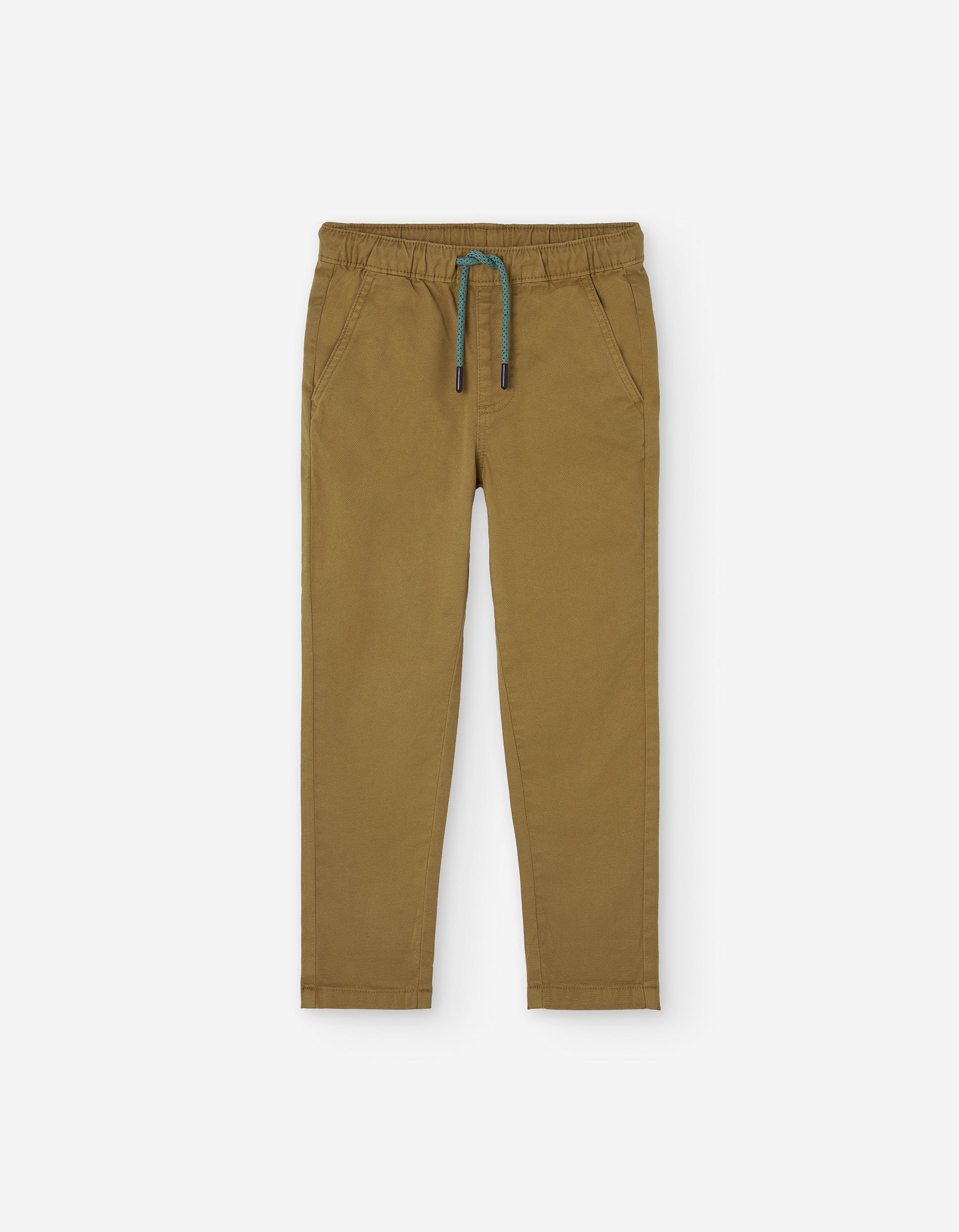 Cotton joggers with drawstring for boys, light brown