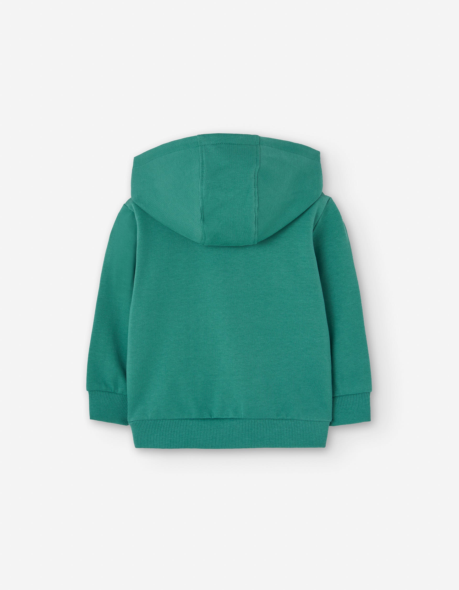 Cotton hooded sweatshirt with dog print for baby boys, green