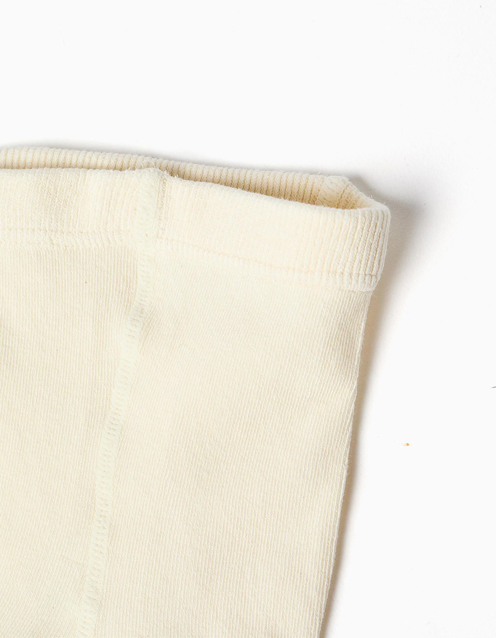 Anti-pilling ribbed knitted tights for babies, light beige