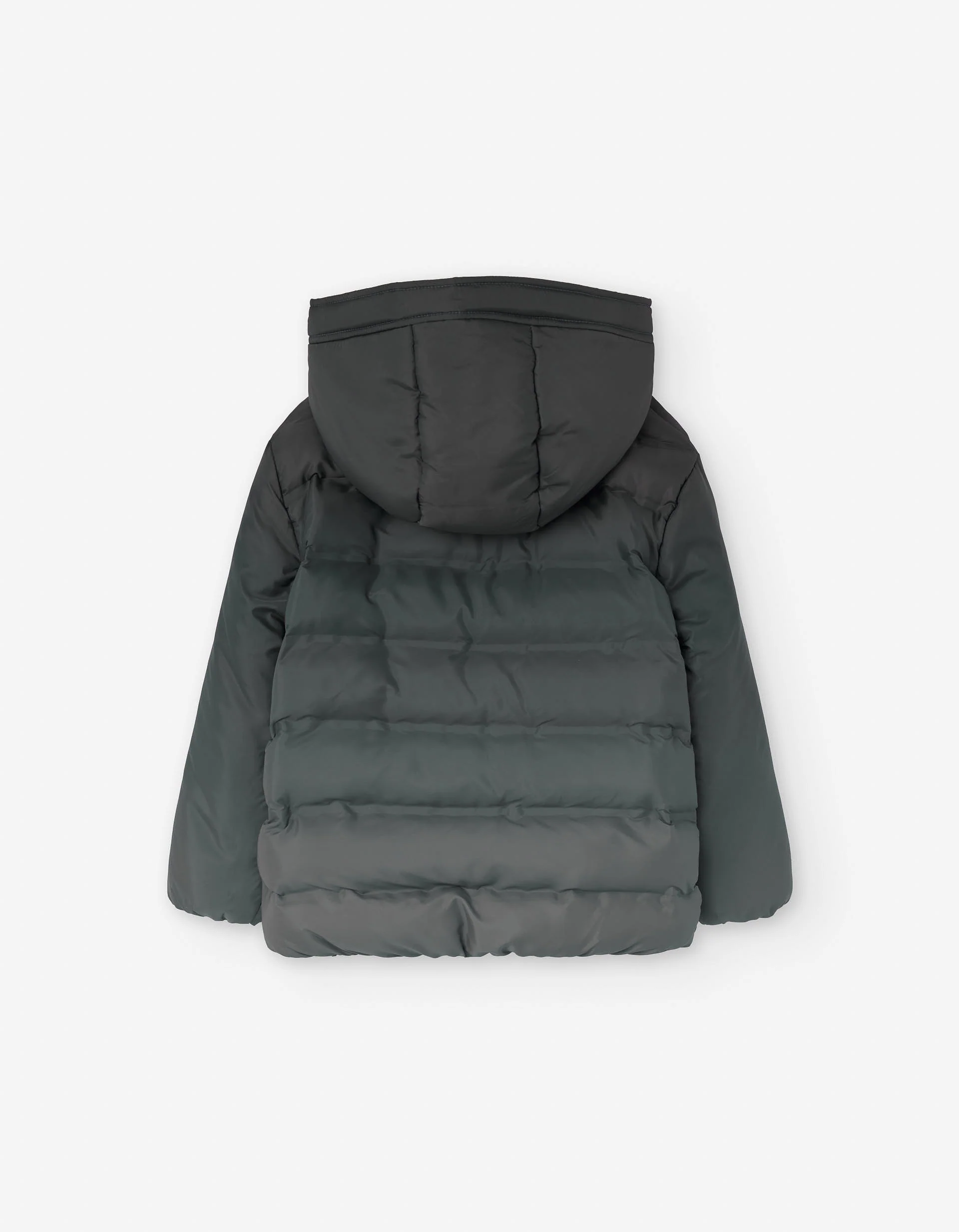 Hooded padded jacket with fleece lining for boys, grey