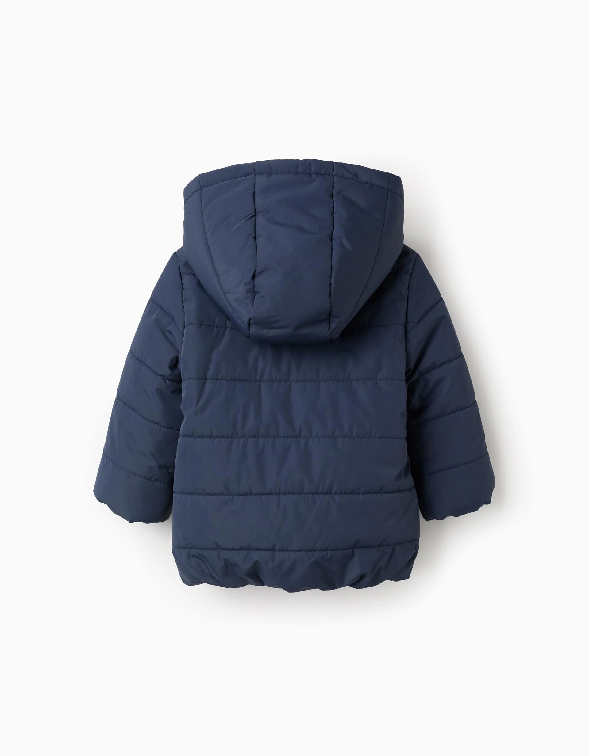 Padded Jacket with Hood and Polar Lining for Baby Girls, Blue