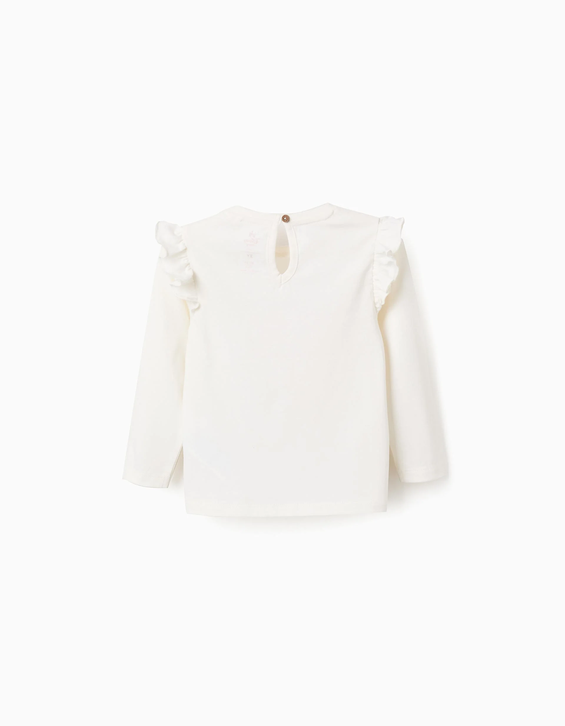 Cotton T-shirt with Ruffles for Baby Girls 'Marie', White