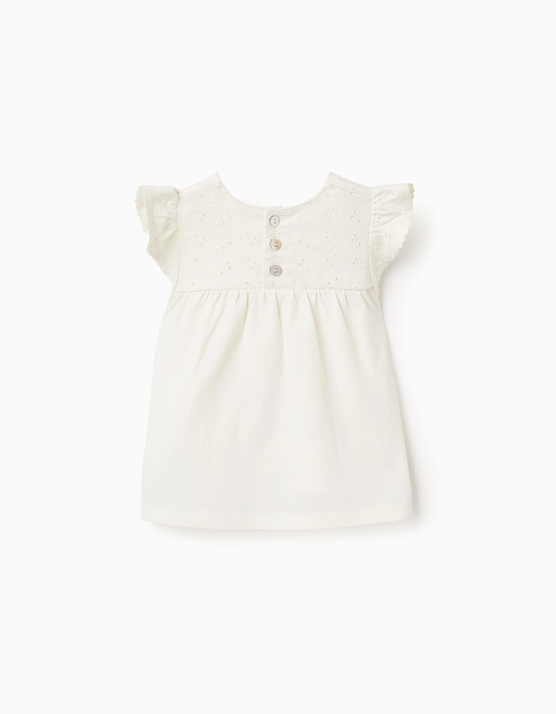 Top with Ruffles and Broderie Anglaise for Baby Girls, White