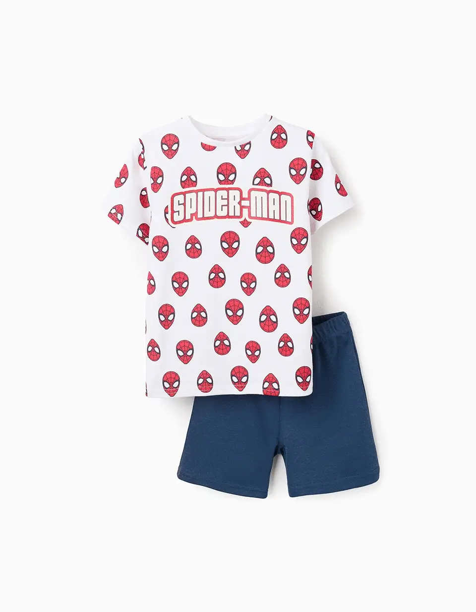 Spider-Man Glow-in-the-Dark Cotton Pyjamas for Boys, White/Blue