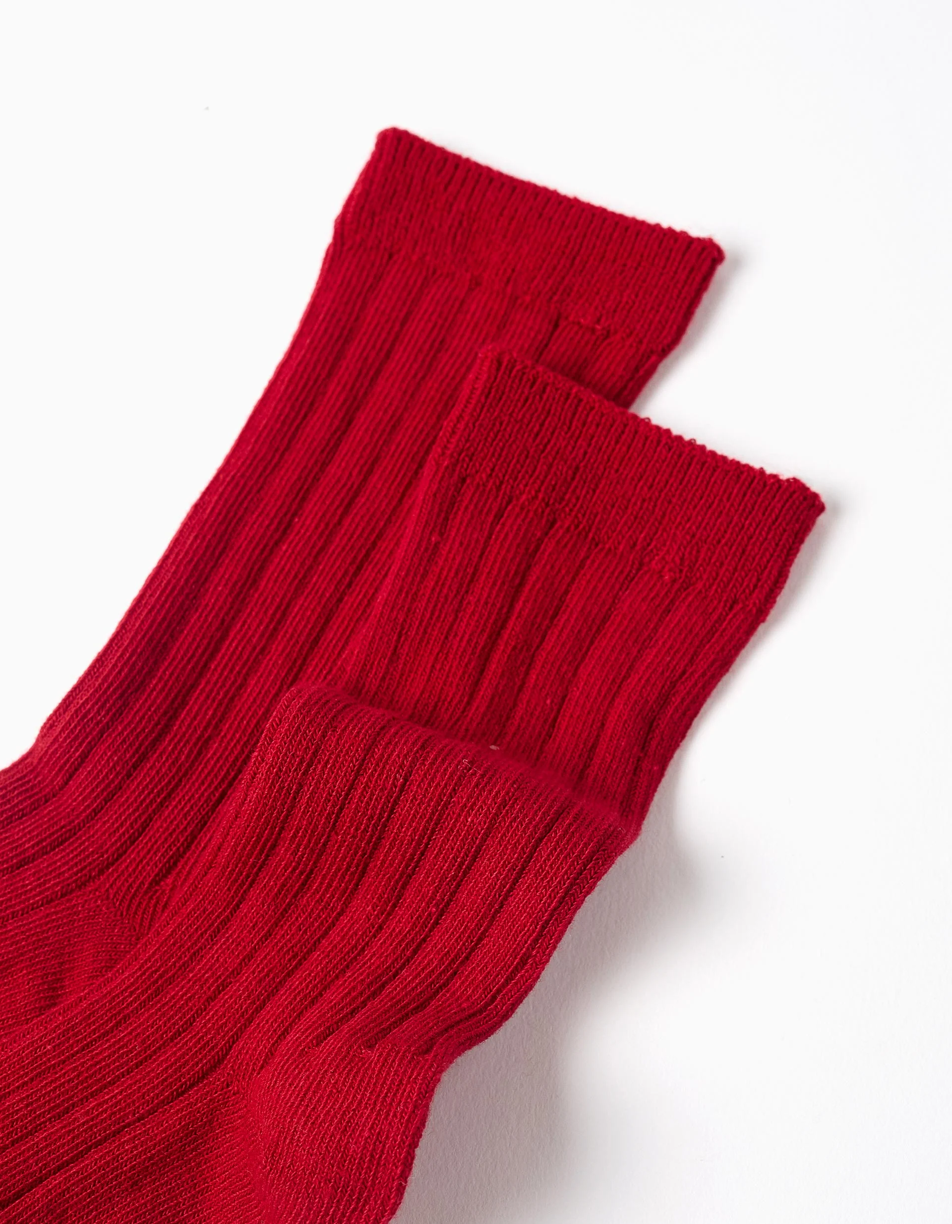 Ribbed high socks for baby boys, red