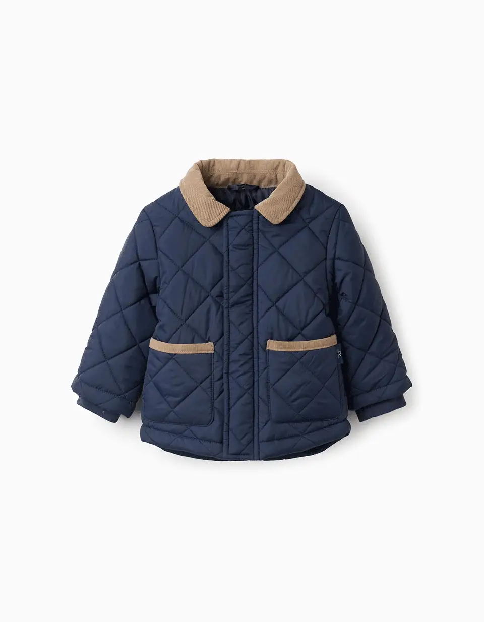 Padded Parka with Removable Hood for Baby Boys, Dark Blue