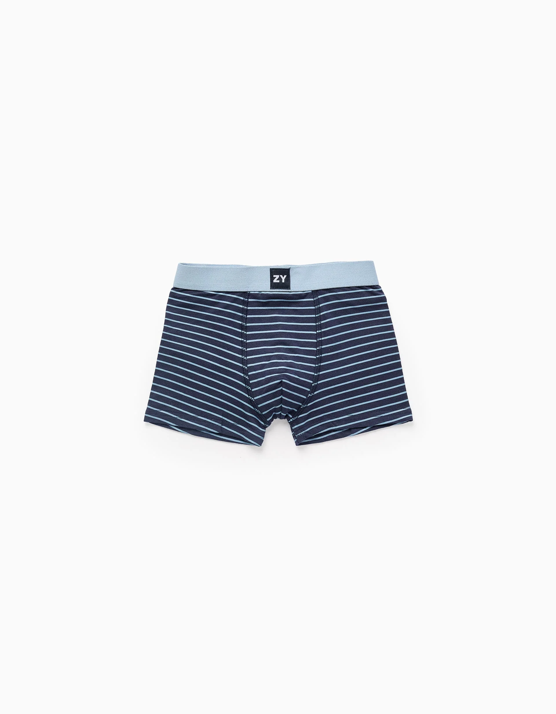 Pack of 4 Boxer Shorts for Boys 'Stripes', White/Grey/Blue