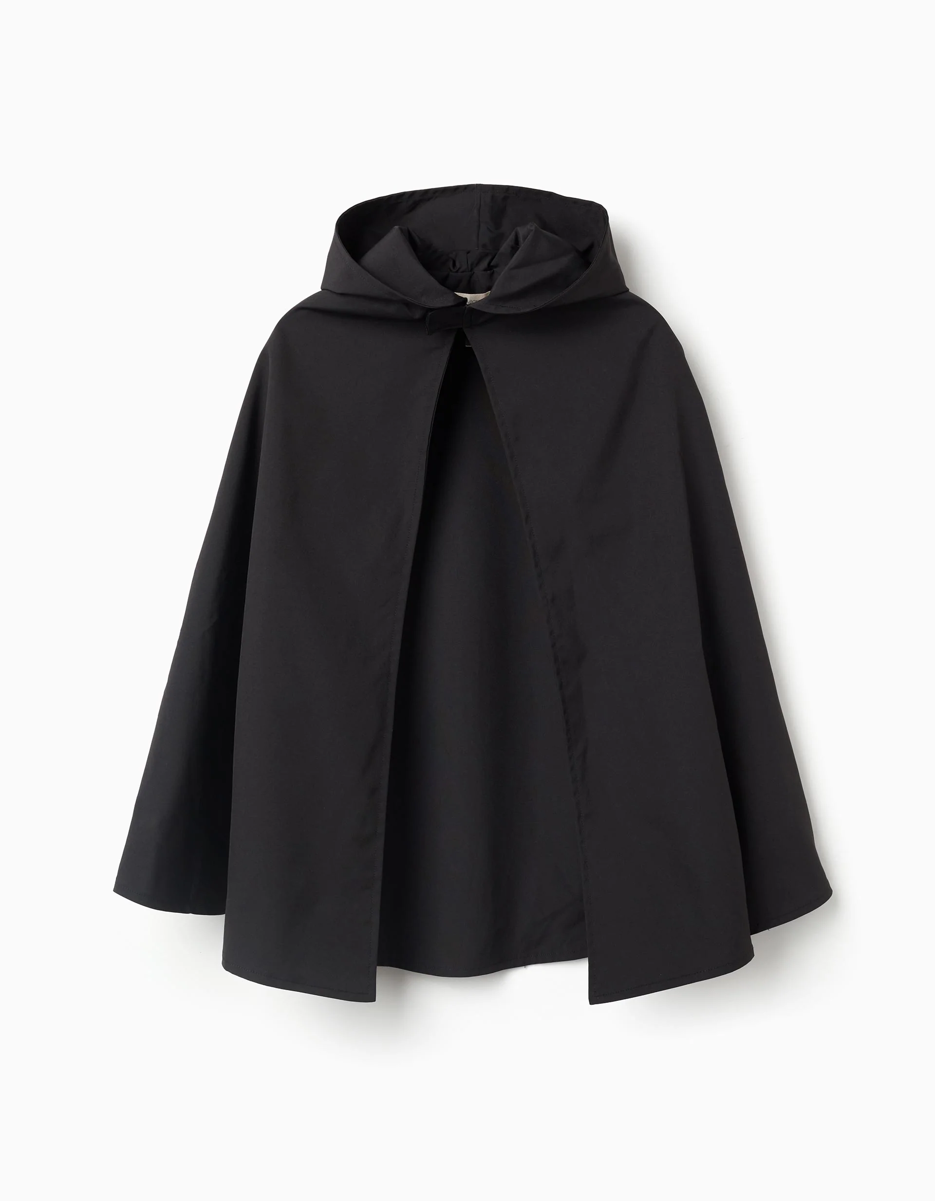 Hooded glow-in-the-dark waterproof raincoat for boys, black