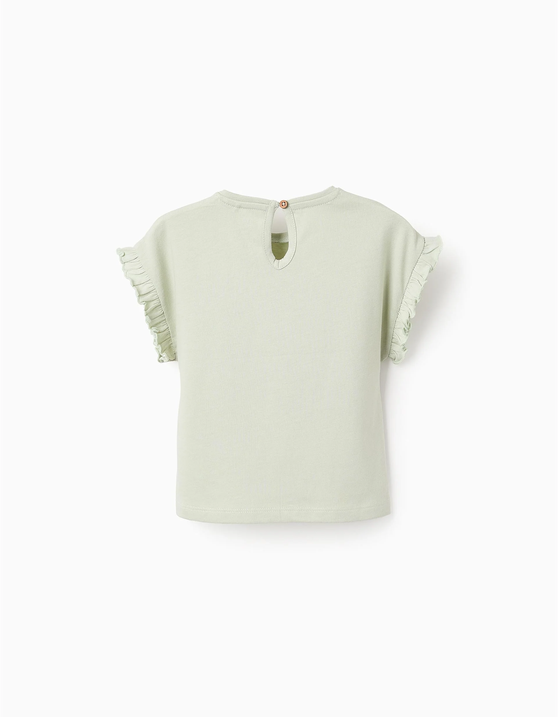 Cotton T-shirt with Ruffles for Baby Girls 'Minnie', Green