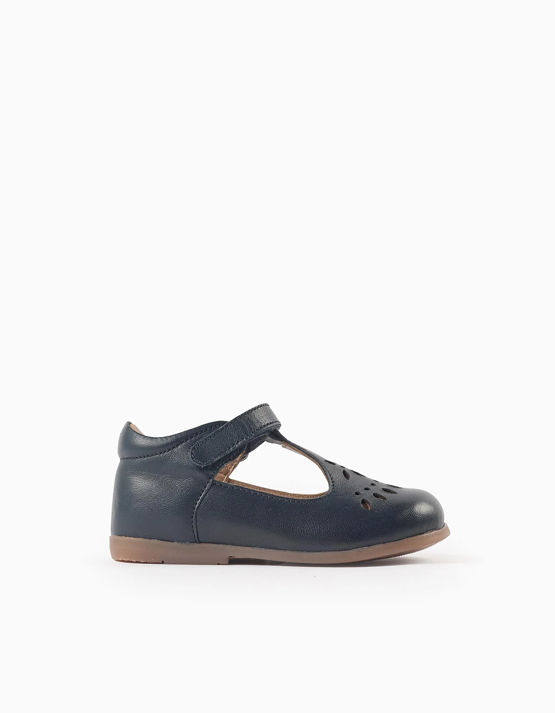 Mary Jane shoes in leather for baby girls, dark blue