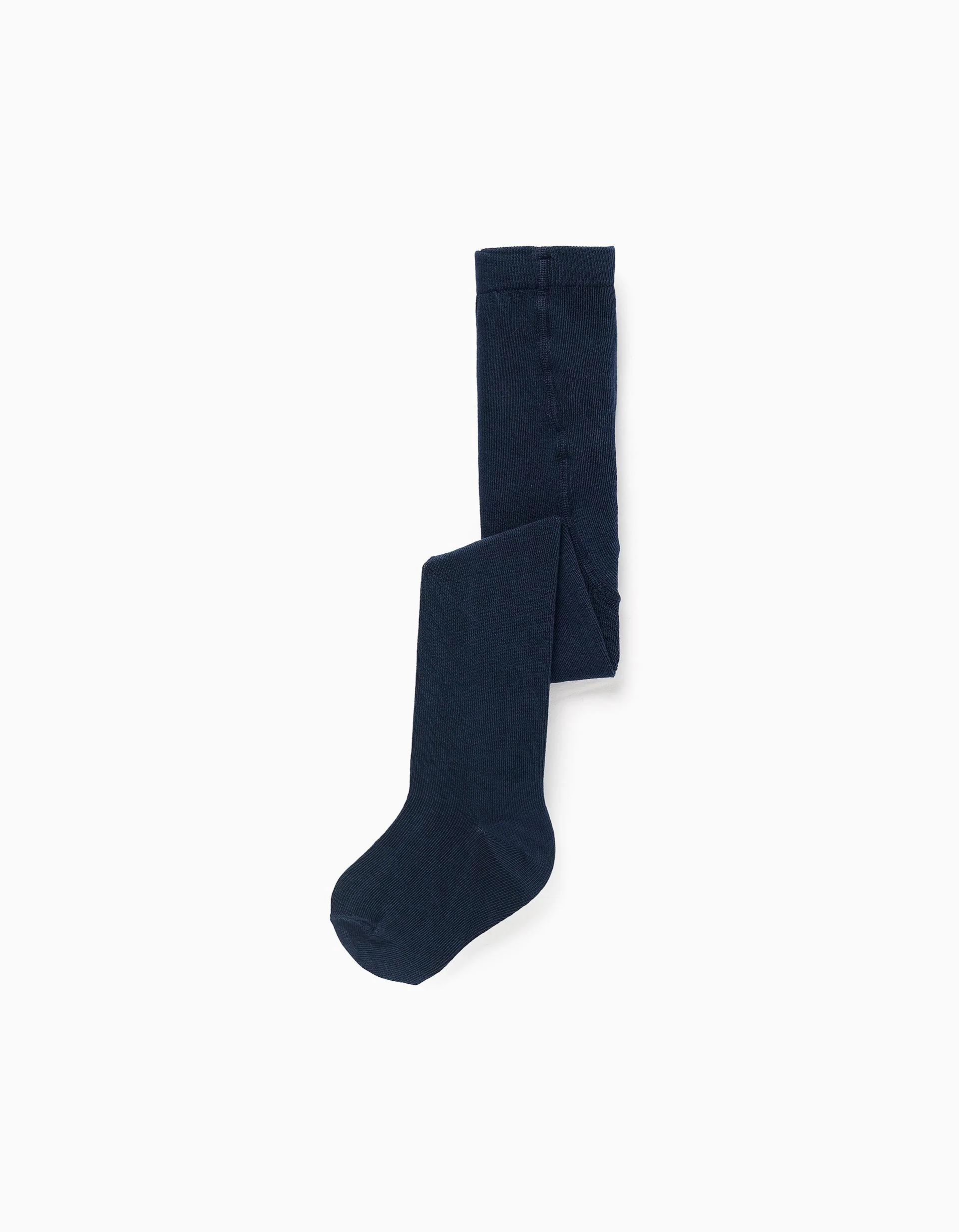 Plain anti-pilling knitted tights for babies, dark blue