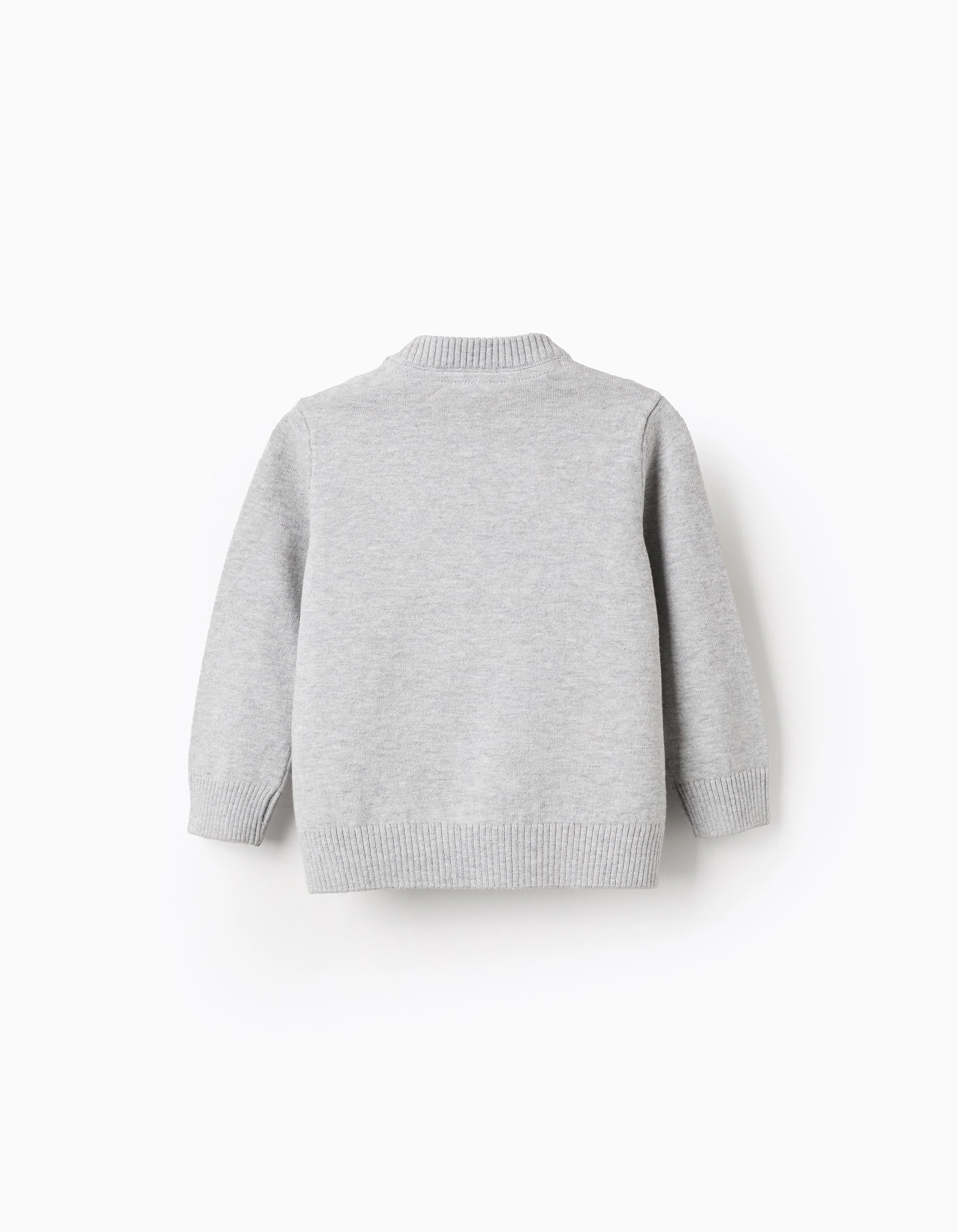 Key Pattern Knitted Sweater for Baby Boys, Grey