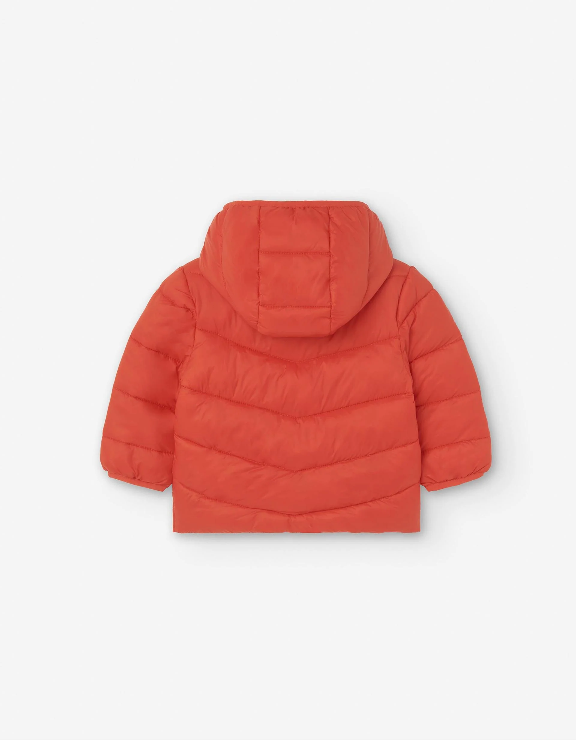 Hooded puffer jacket for baby boys, red