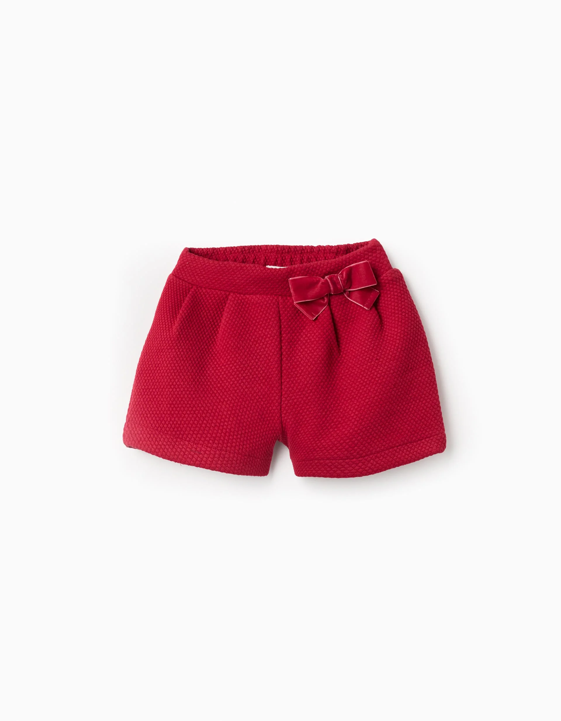 Textured Shorts for Baby Girls, Red