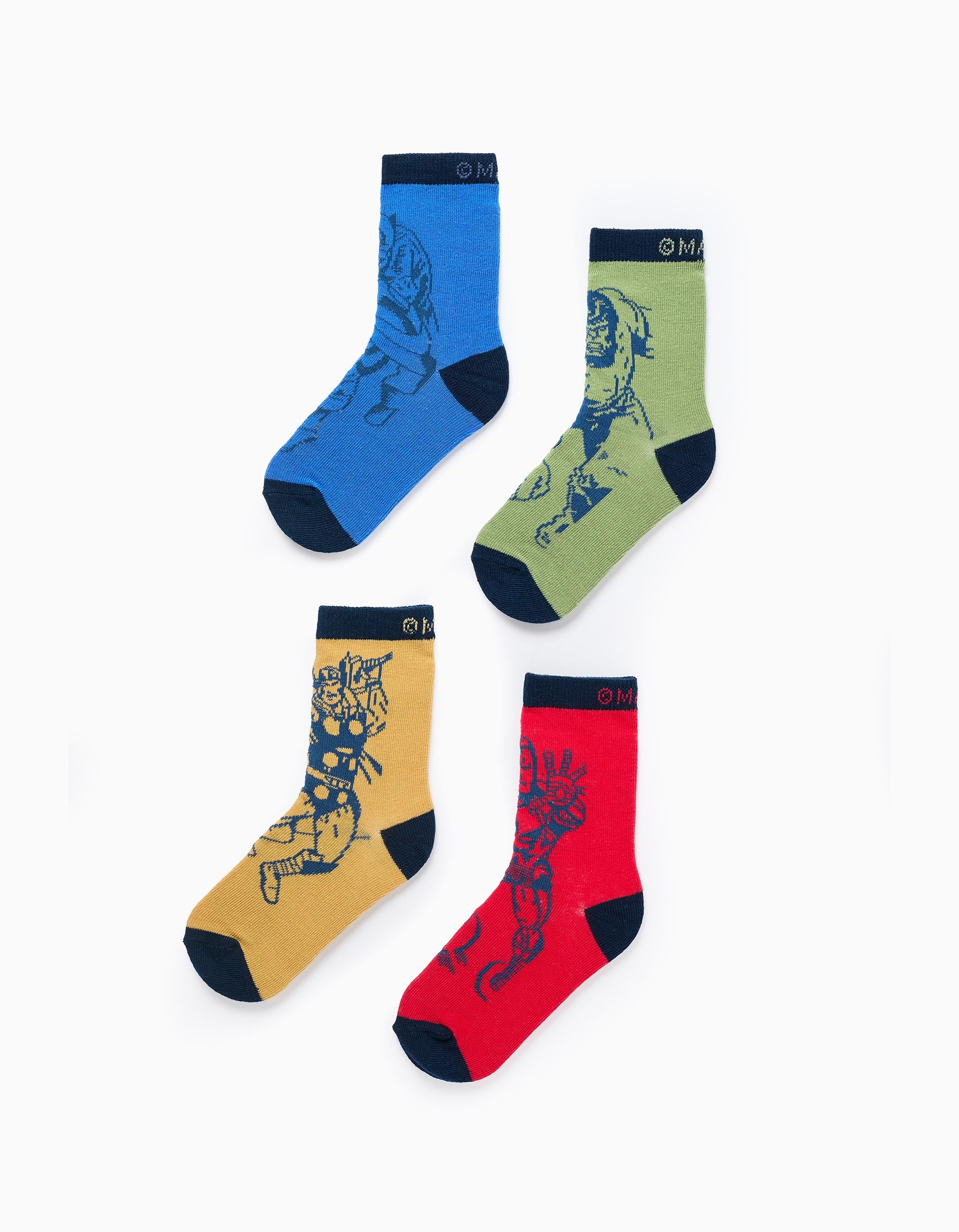 Pack of 4 Pairs of Socks for Boys 'Marvel', Multicolour