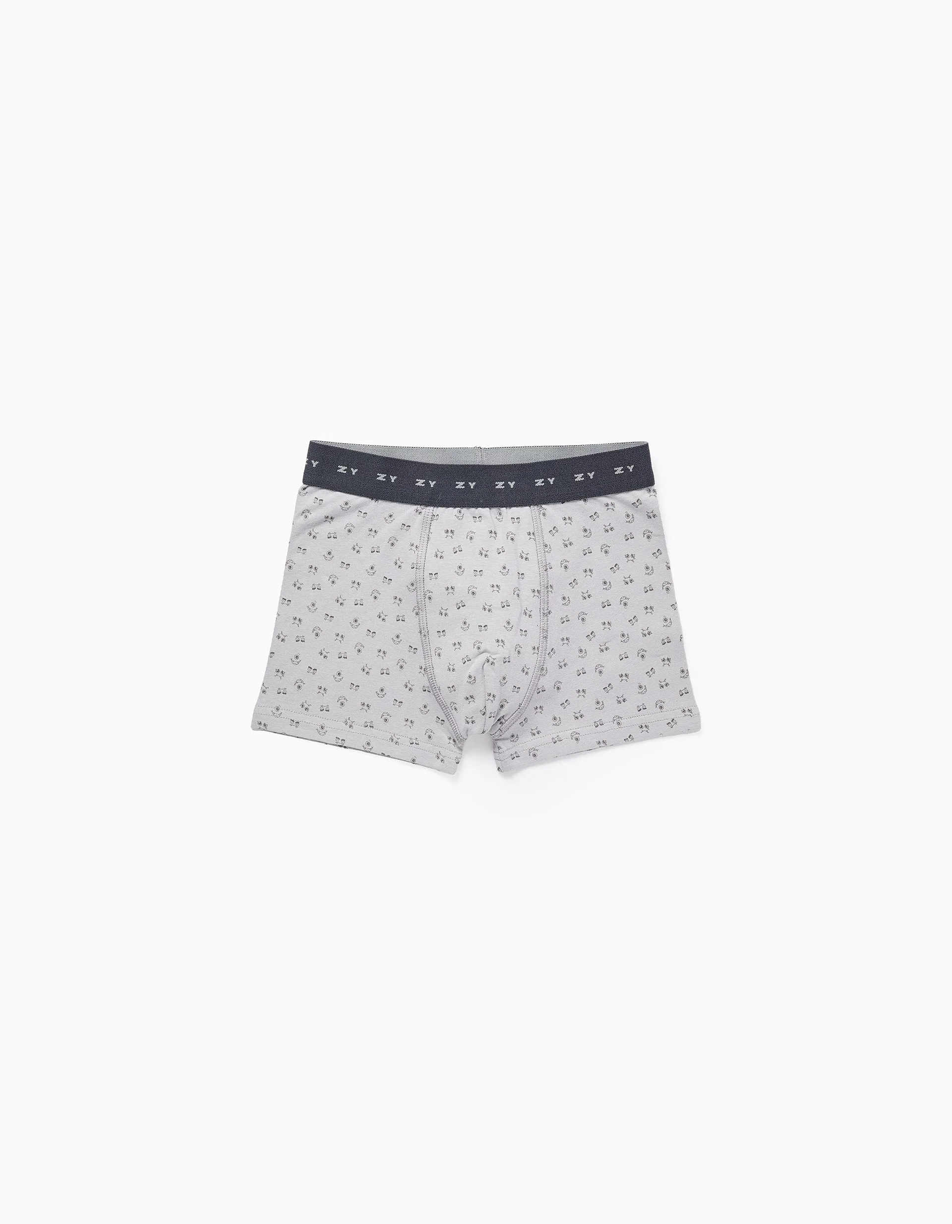 Pack of 4 Boxer Shorts for Boys 'Monsters of Emotions', White/Grey