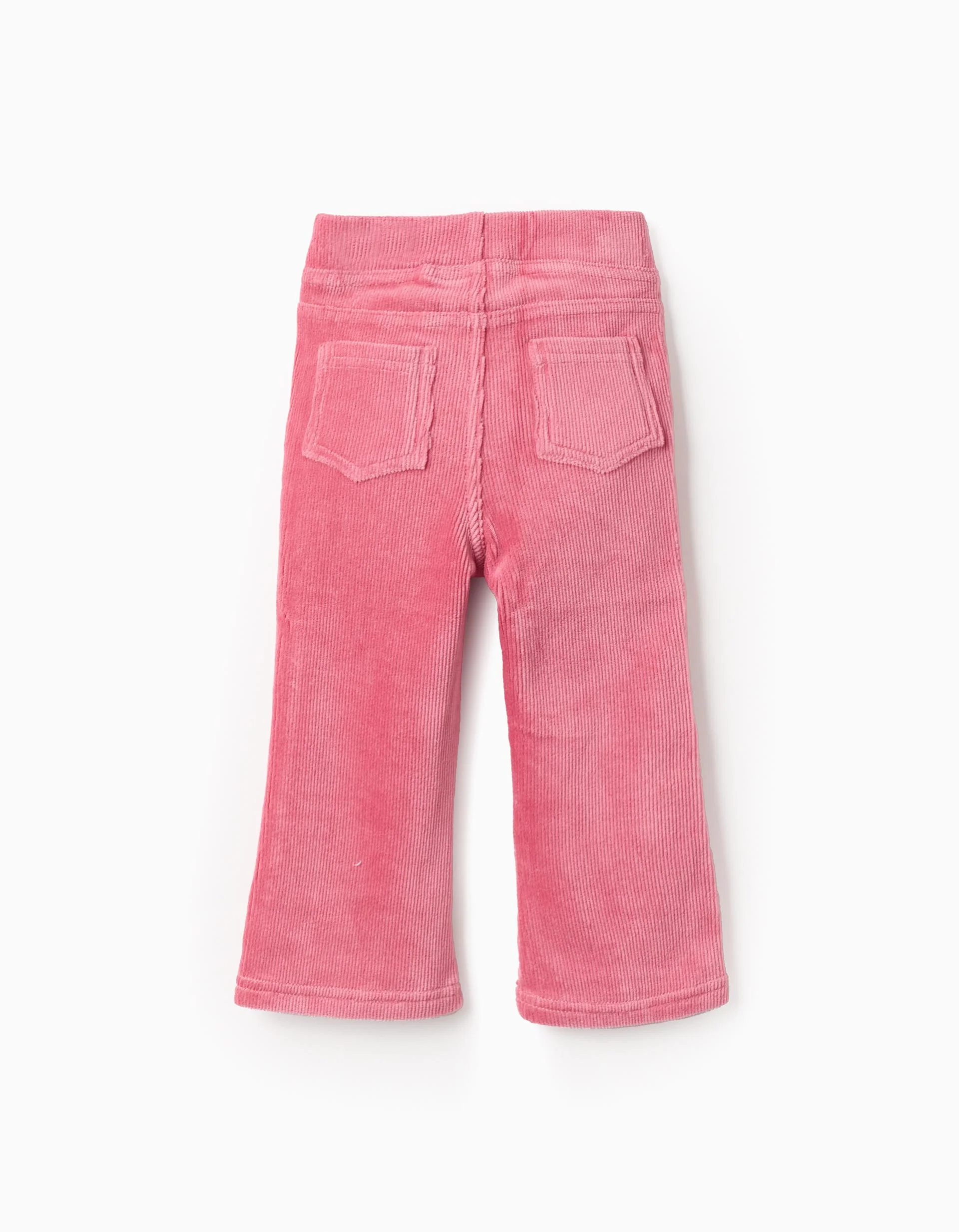 Flared corduroy leggings for baby girls, pink