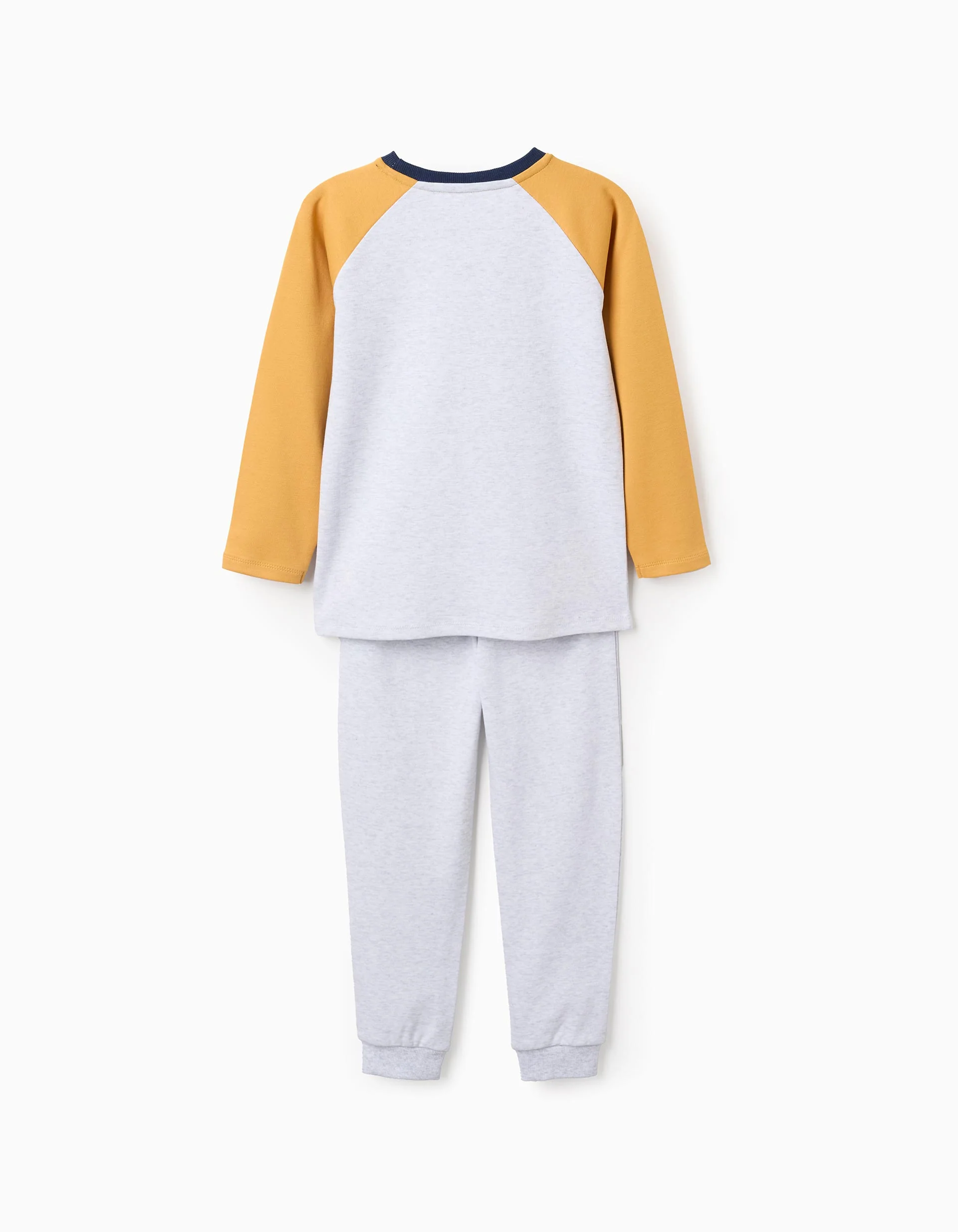 Cotton Pyjama with Raccoon Mask for Boys, Yellow/Grey