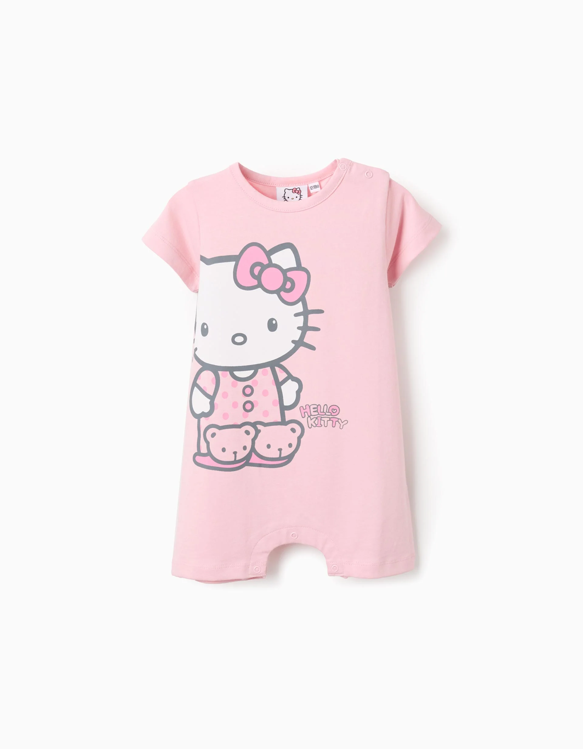 Cotton Pyjama-Romper for Baby Girls 'Hello Kitty', Pink