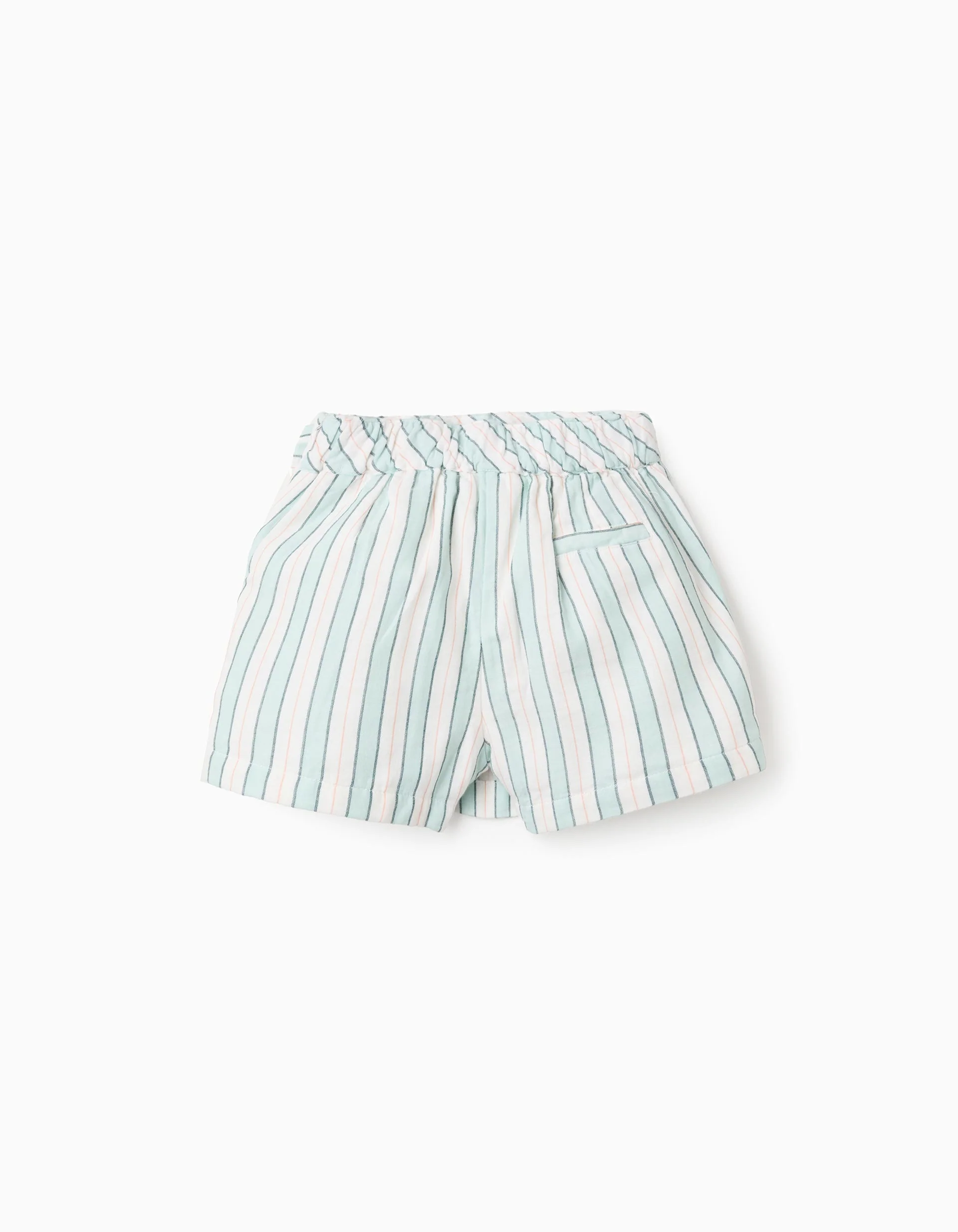 Striped Cotton Pinafore Dress for Baby Girls 'B&S', Green/White