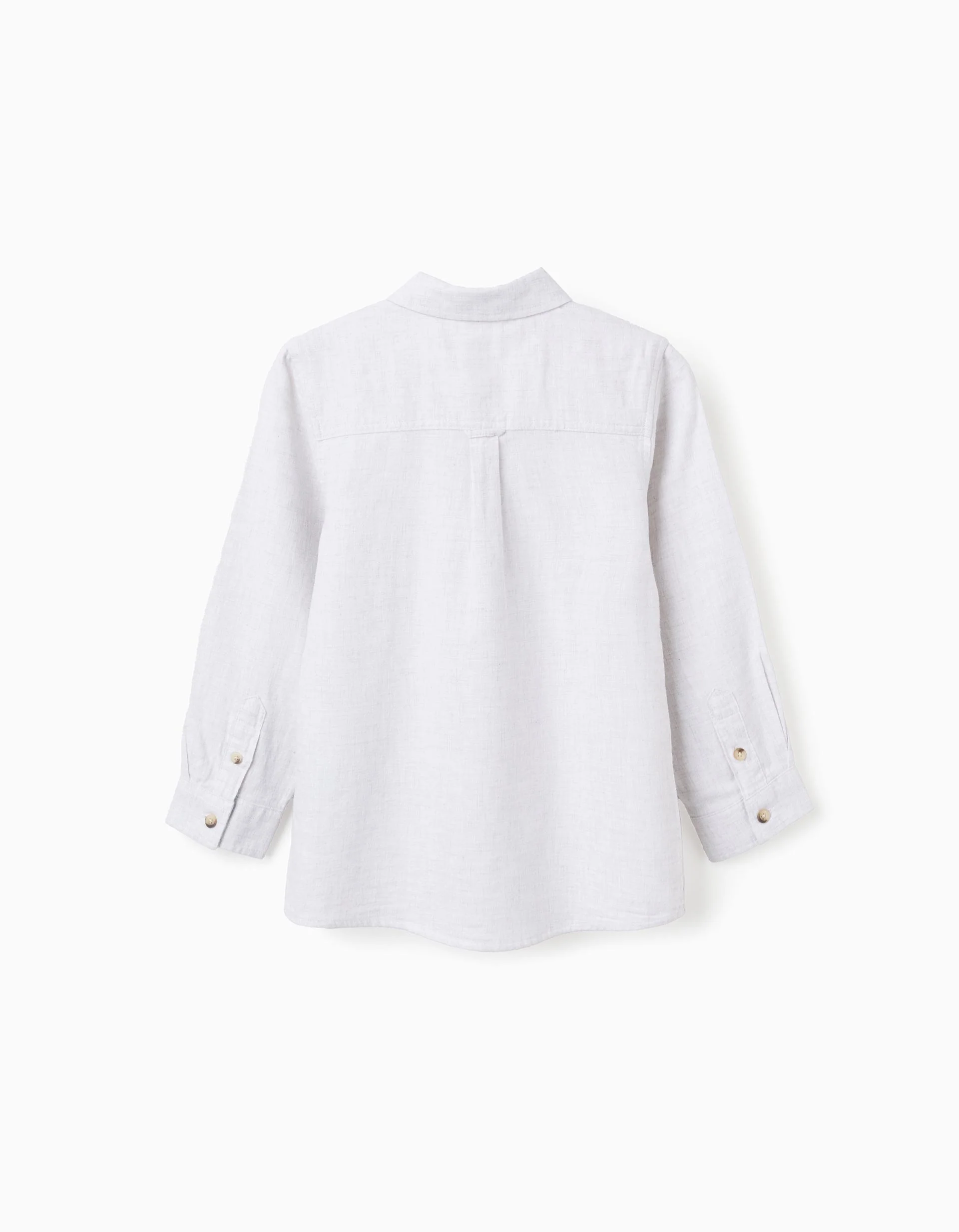 Cotton twill shirt 'B&S' for boys, light grey
