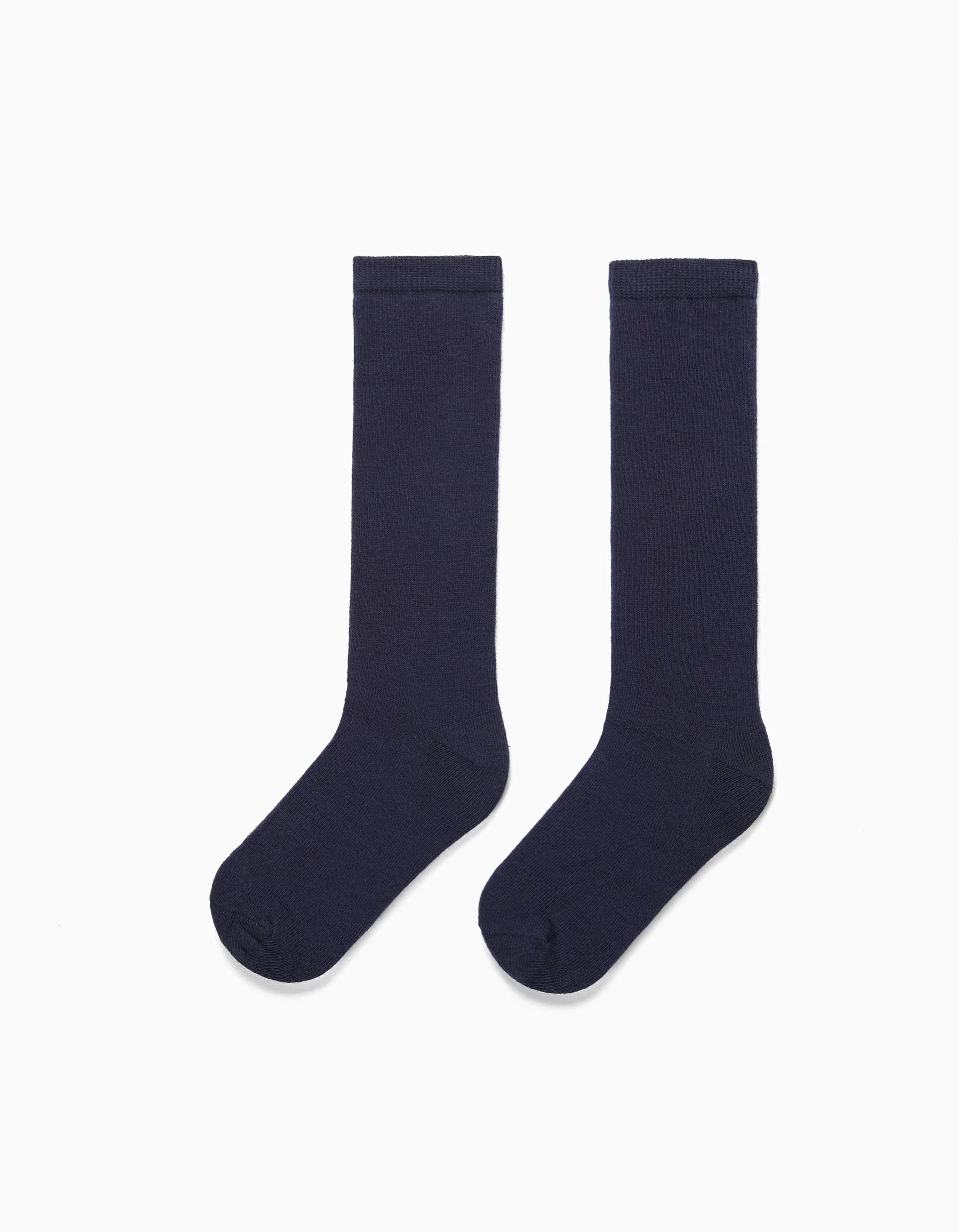Pack of 2 Pairs of Plain High Socks for Boys, Dark Blue