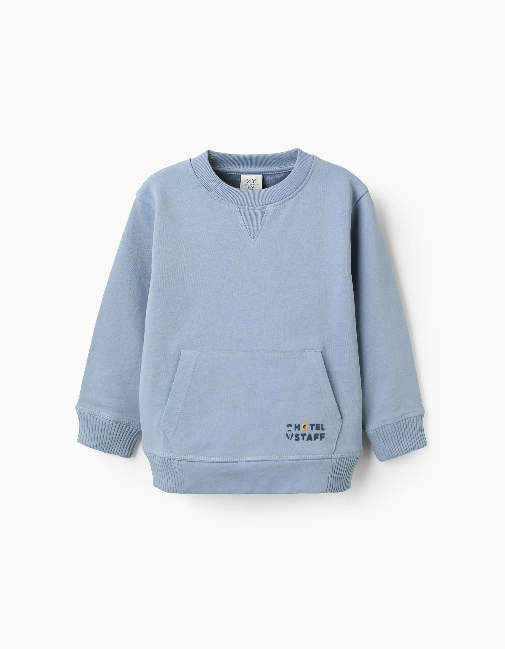 Cotton Sweatshirt with Kangaroo Pocket for Boys, blue