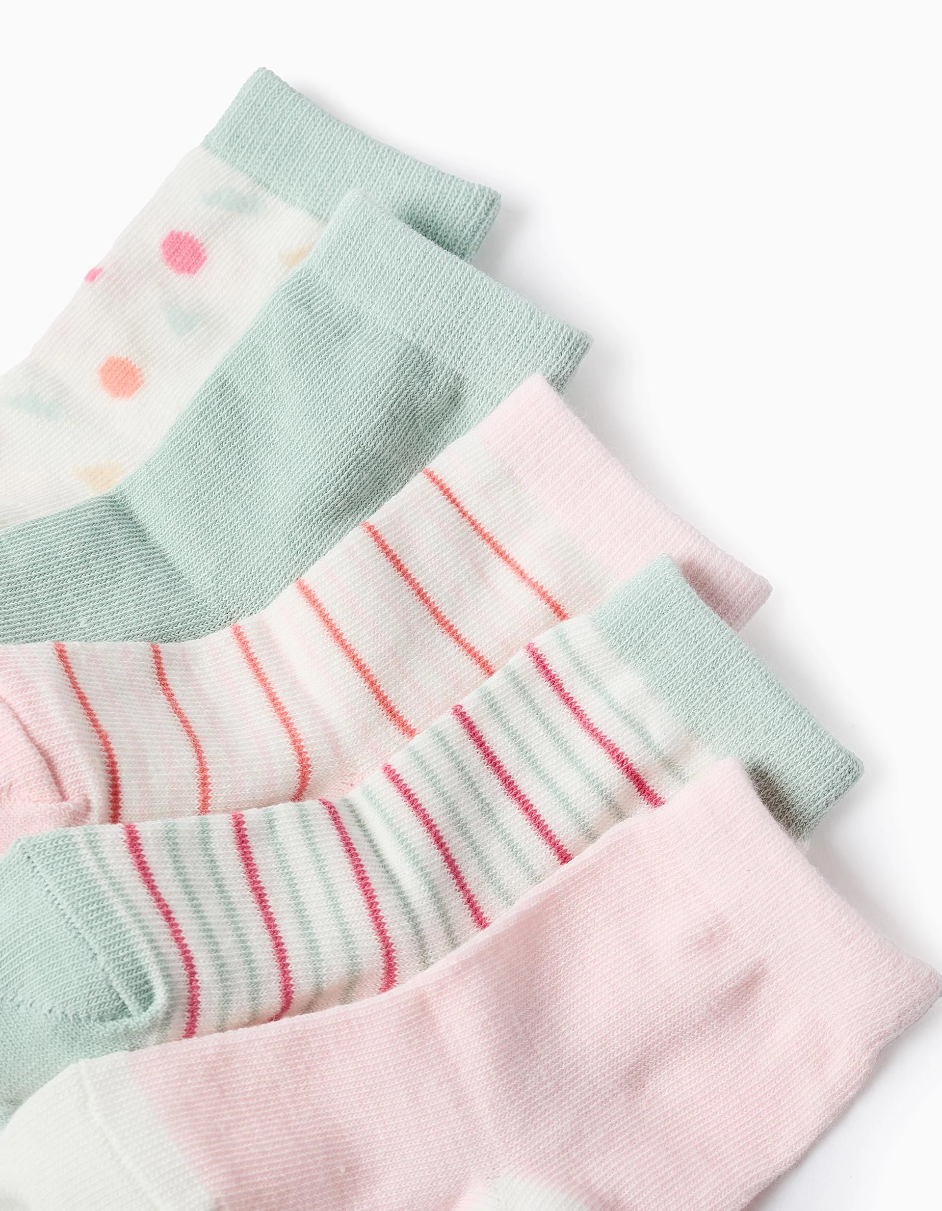 Pack of 5 Pairs of Socks for Baby Girls 'Stripes', Multicolour