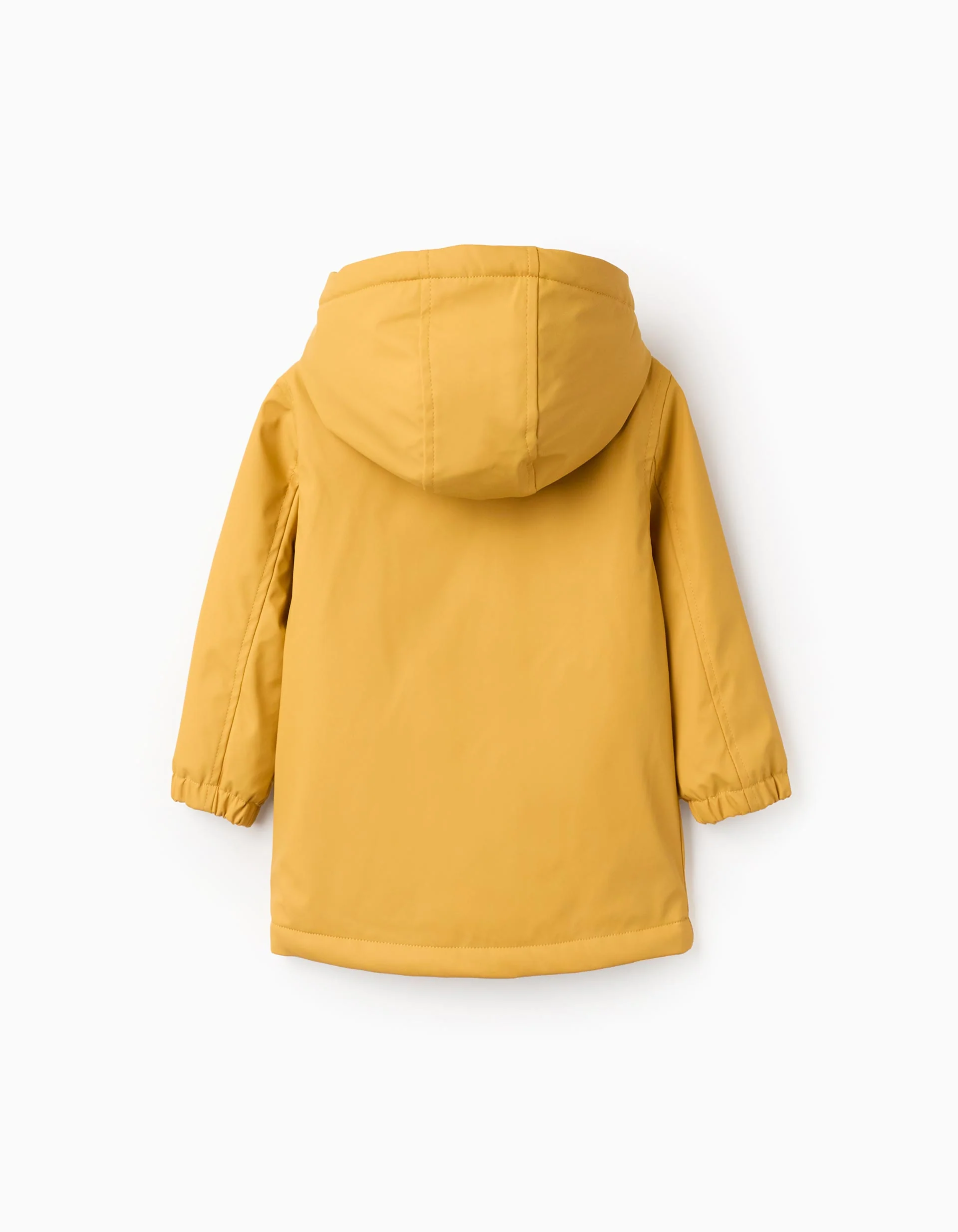 Hooded Rubber Parka for Baby Boys, Mustard Yellow