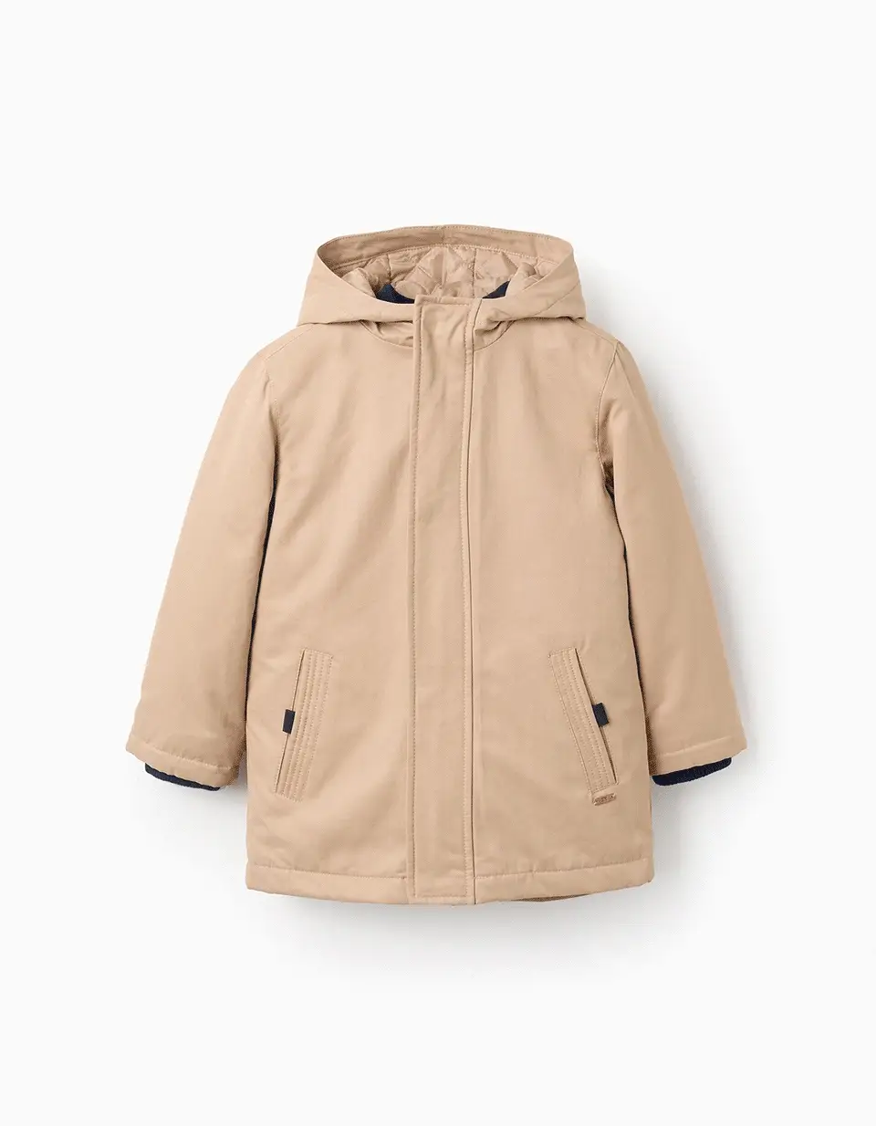 3-in-1 Padded Parka with Detachable Vest for Boys, Beige/Blue