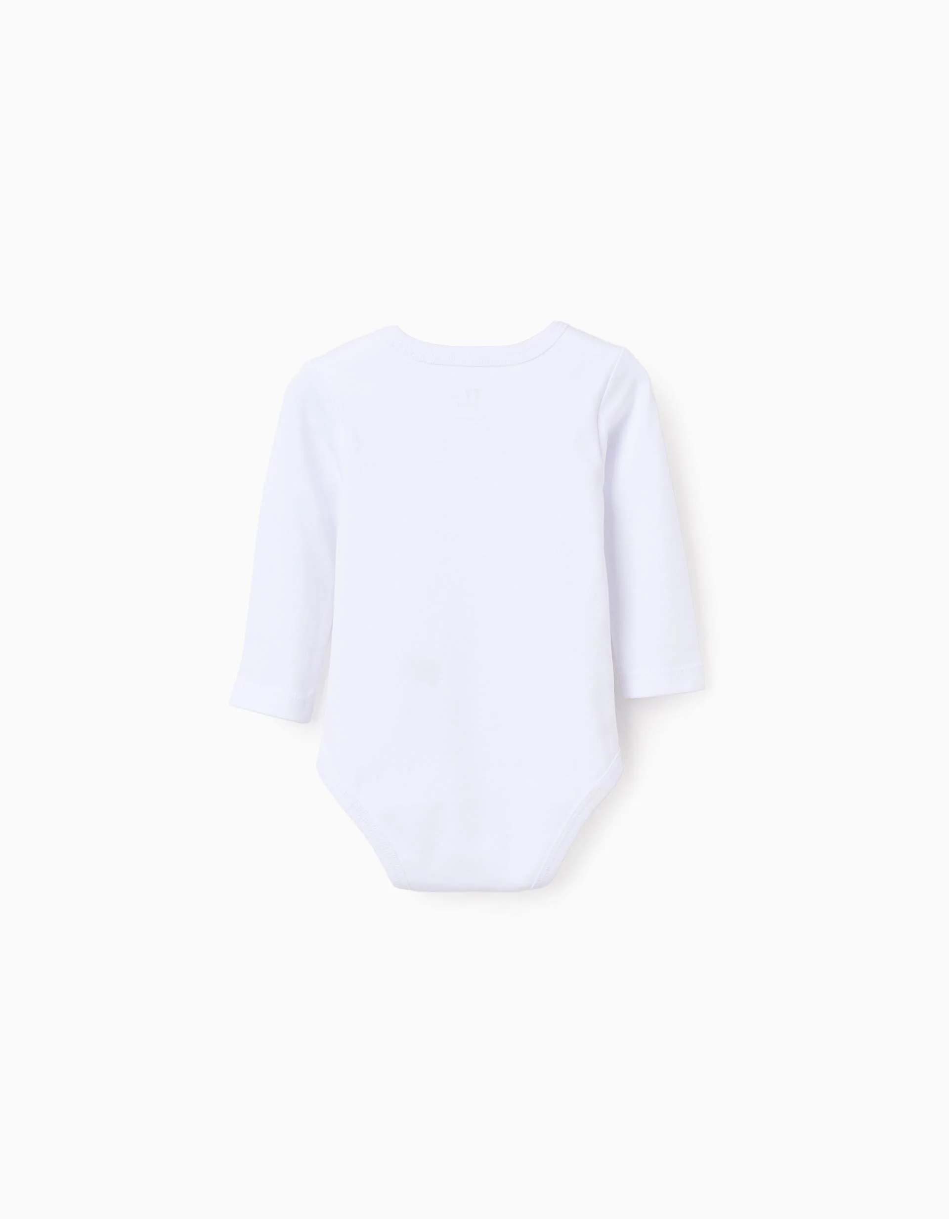 Pack of 4 bodysuits with chest print for newborns and babies, white