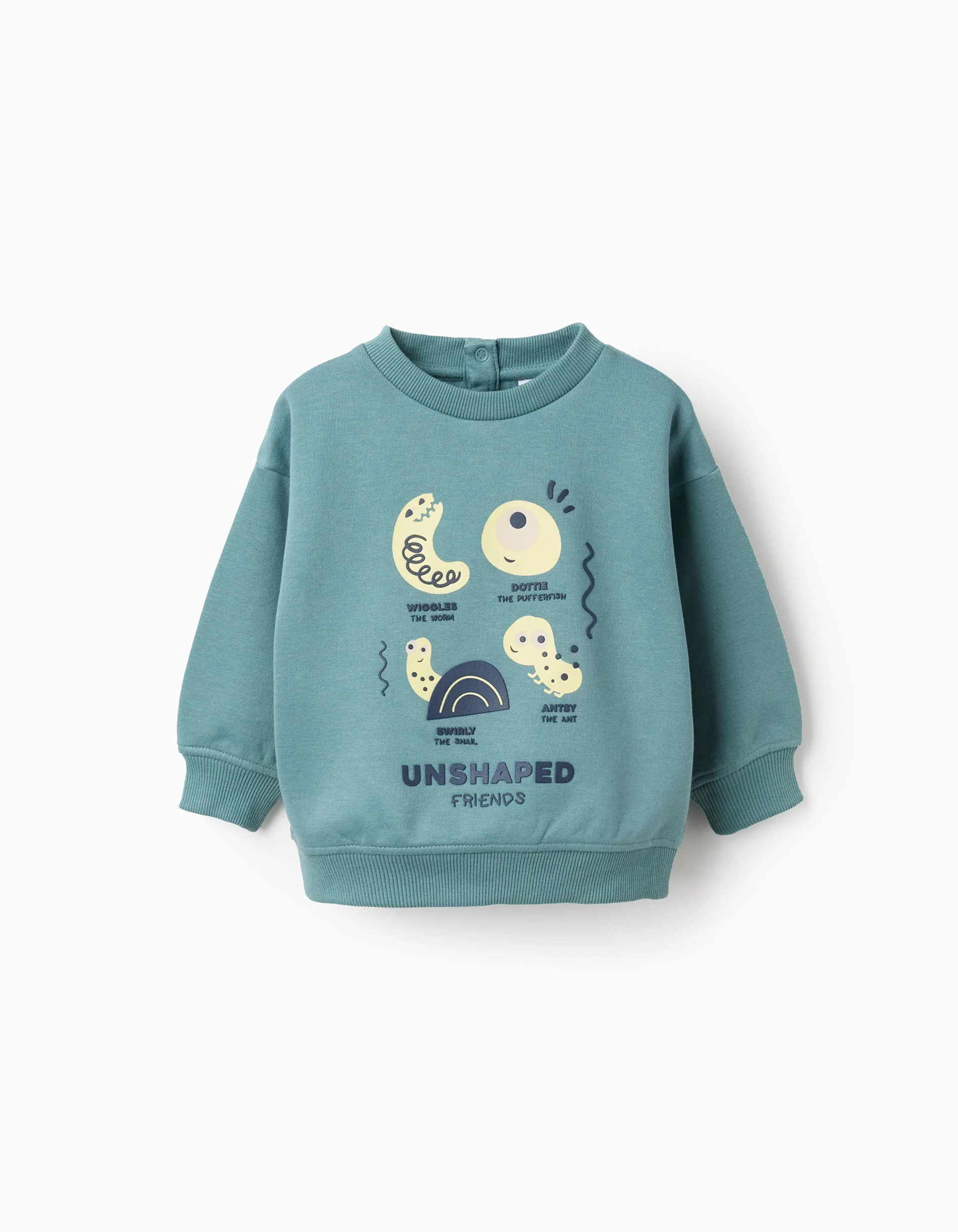 Brushed Sweatshirt for Baby Boys 'Little Animals', Turquoise