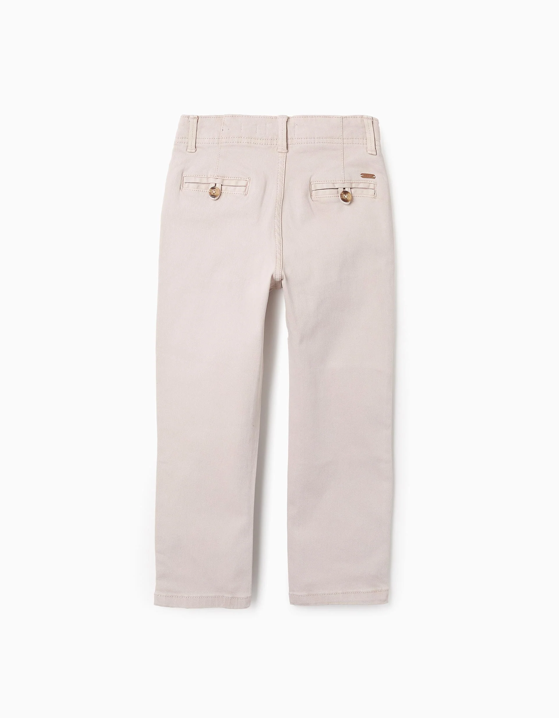 Slim Twill Chino Trousers for Boys, Beige