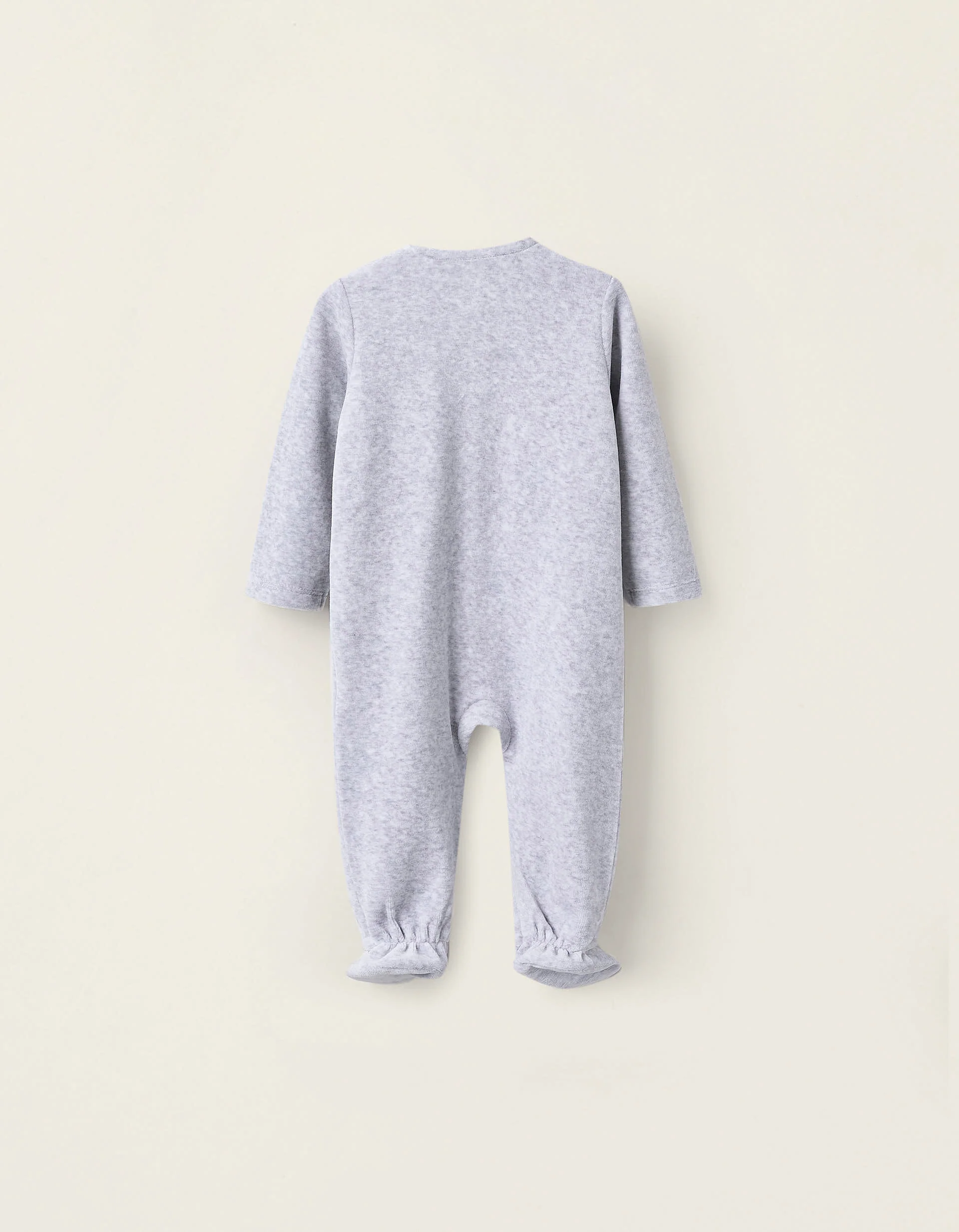 Newborns' Velours Sleepsuit with Sailor Collar, Grey