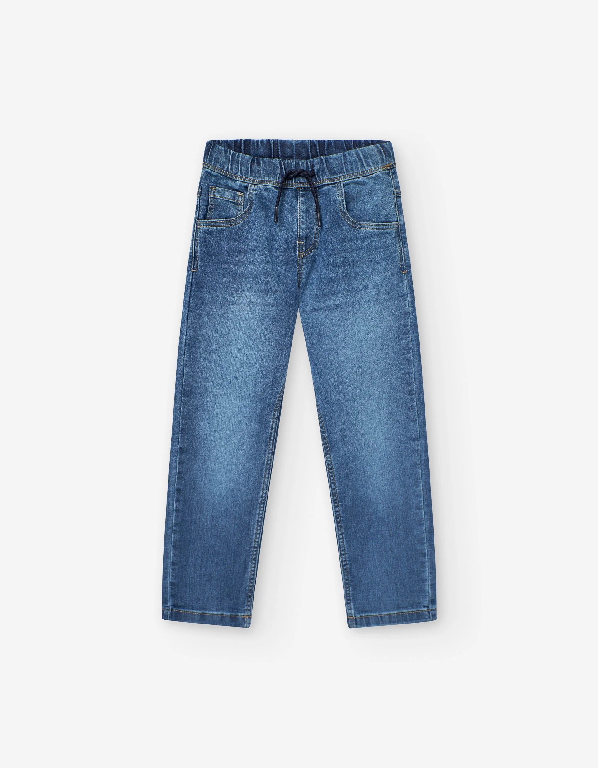 Regular fit denim trousers with drawstring for boys, blue