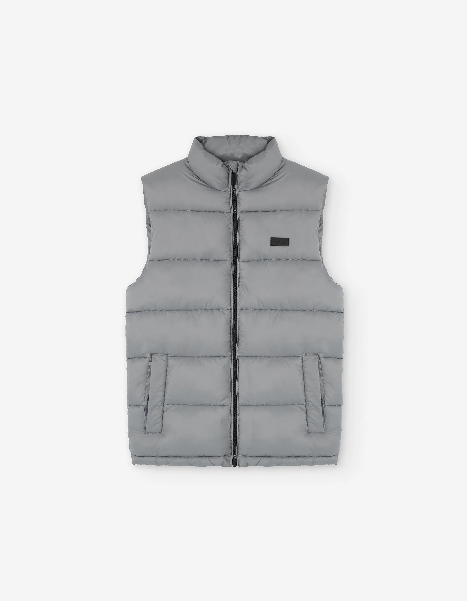Nylon padded vest with pockets for boys, grey