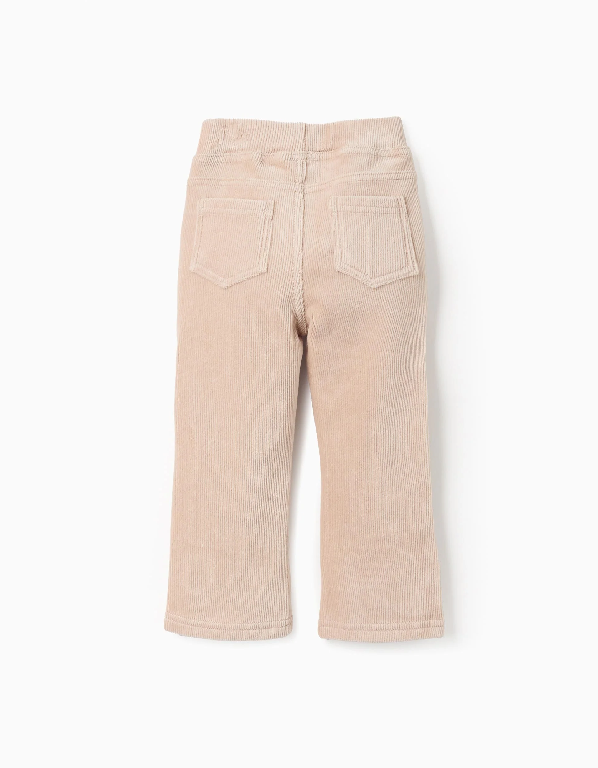 Flared corduroy leggings for baby girls, beige