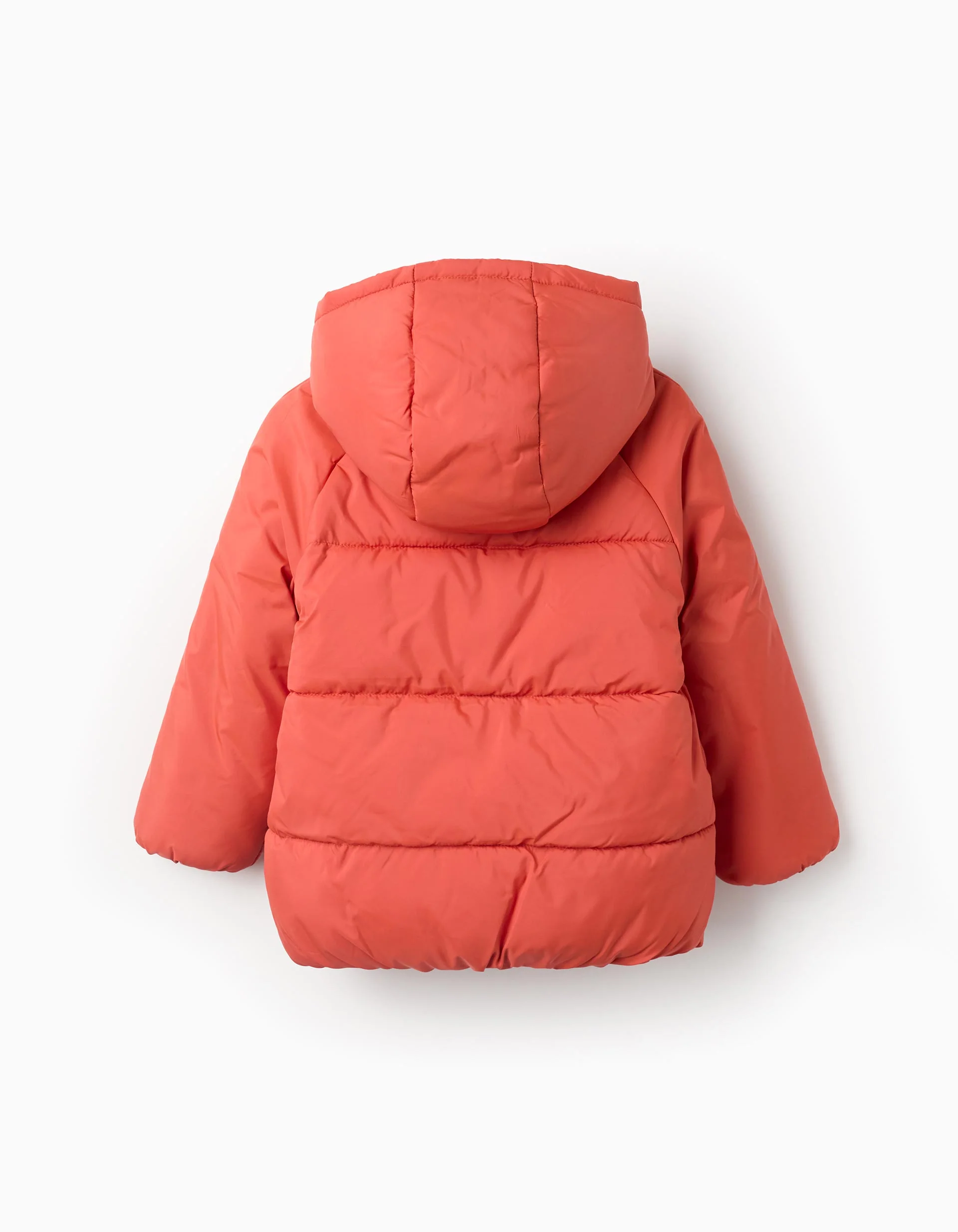 Hooded Padded Jacket with Fleece Lining for Boys, Orange
