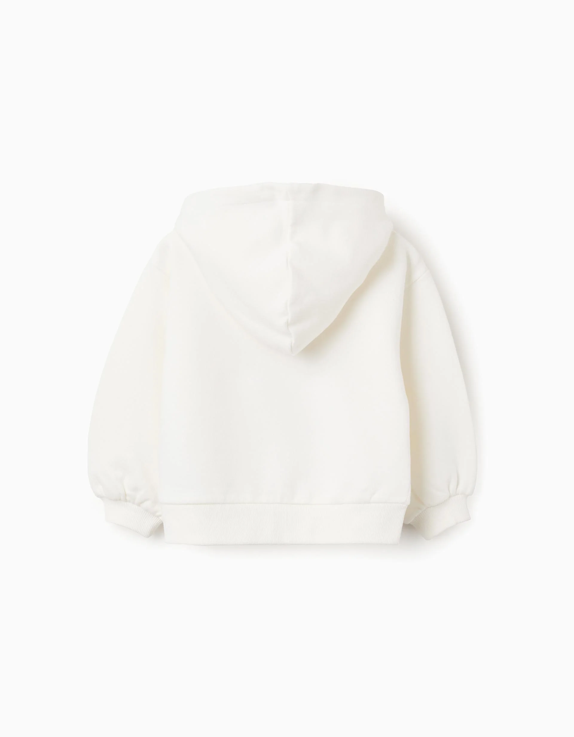 Brushed hooded sweatshirt with Stitch print for baby girls, white