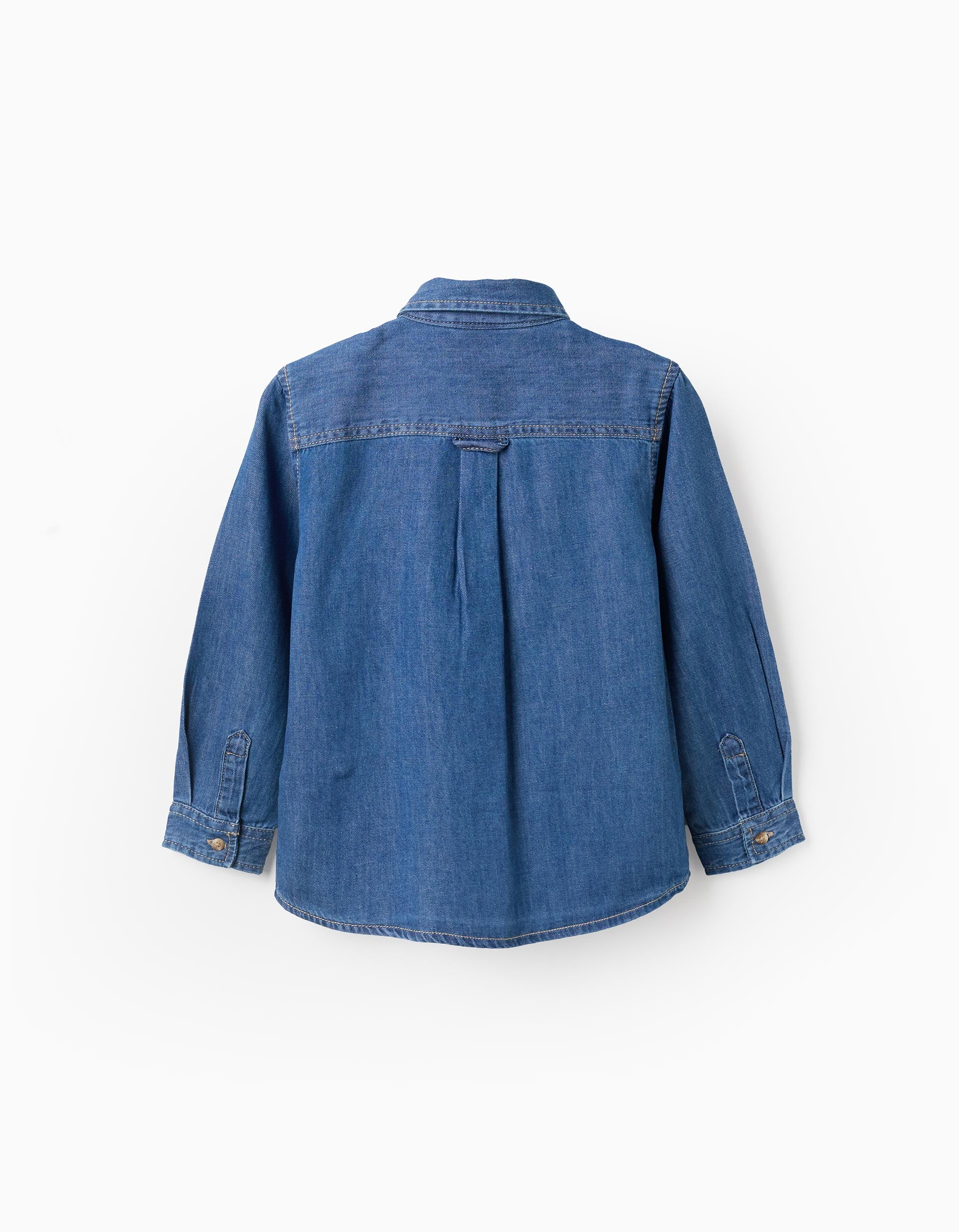 Cotton Denim Shirt with Pocket for Boys, Blue