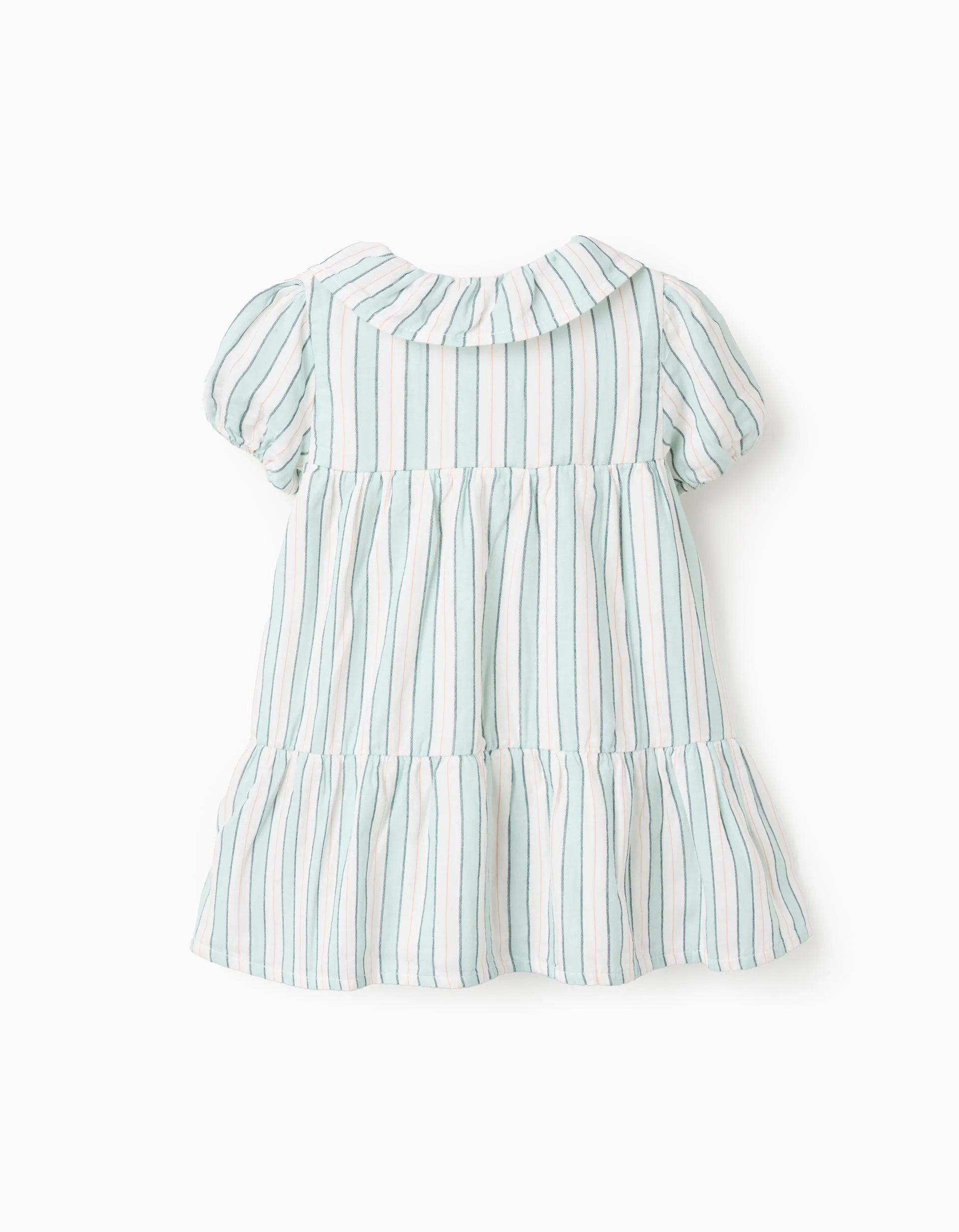 Cotton Striped Dress for Baby Girls 'B&S', Green/White