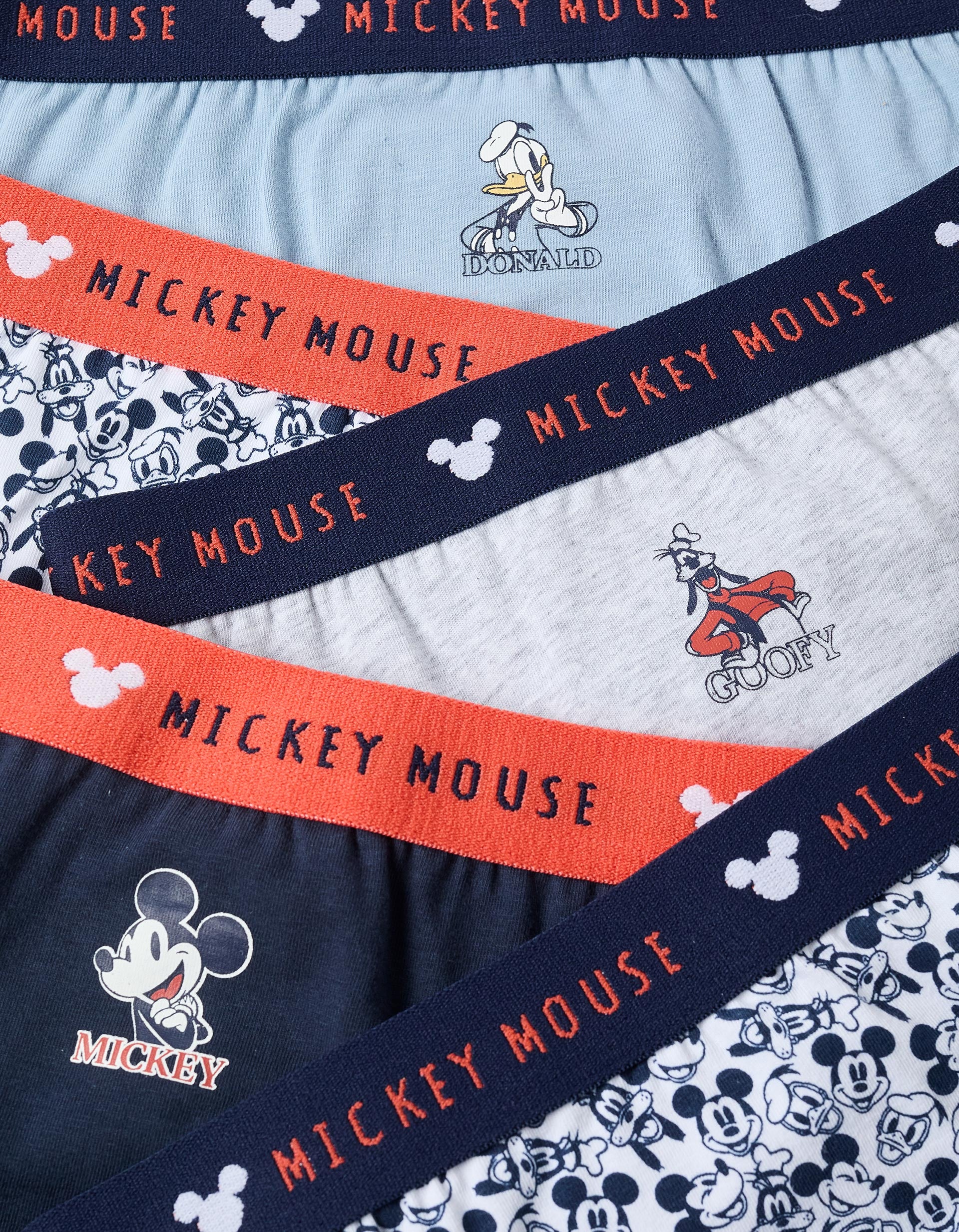 Pack of 5 Briefs for Boys 'Mickey', Blue/White/Orange