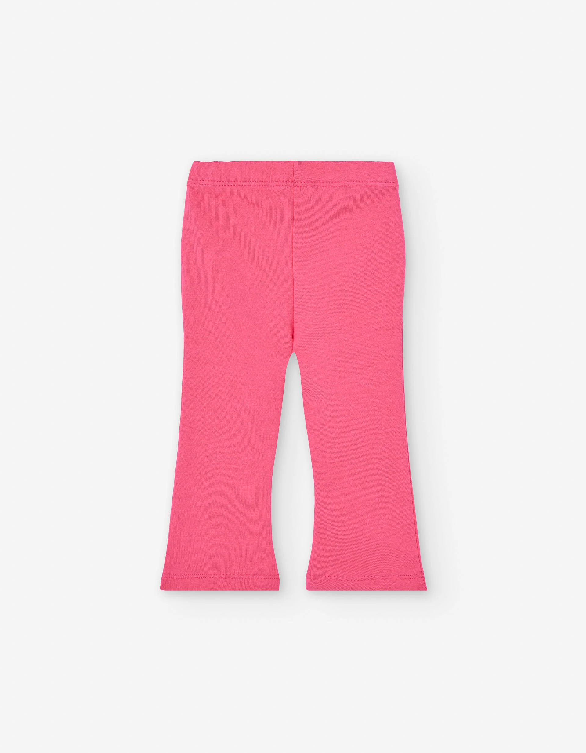 Brushed flared leggings for baby girls, fuchsia pink