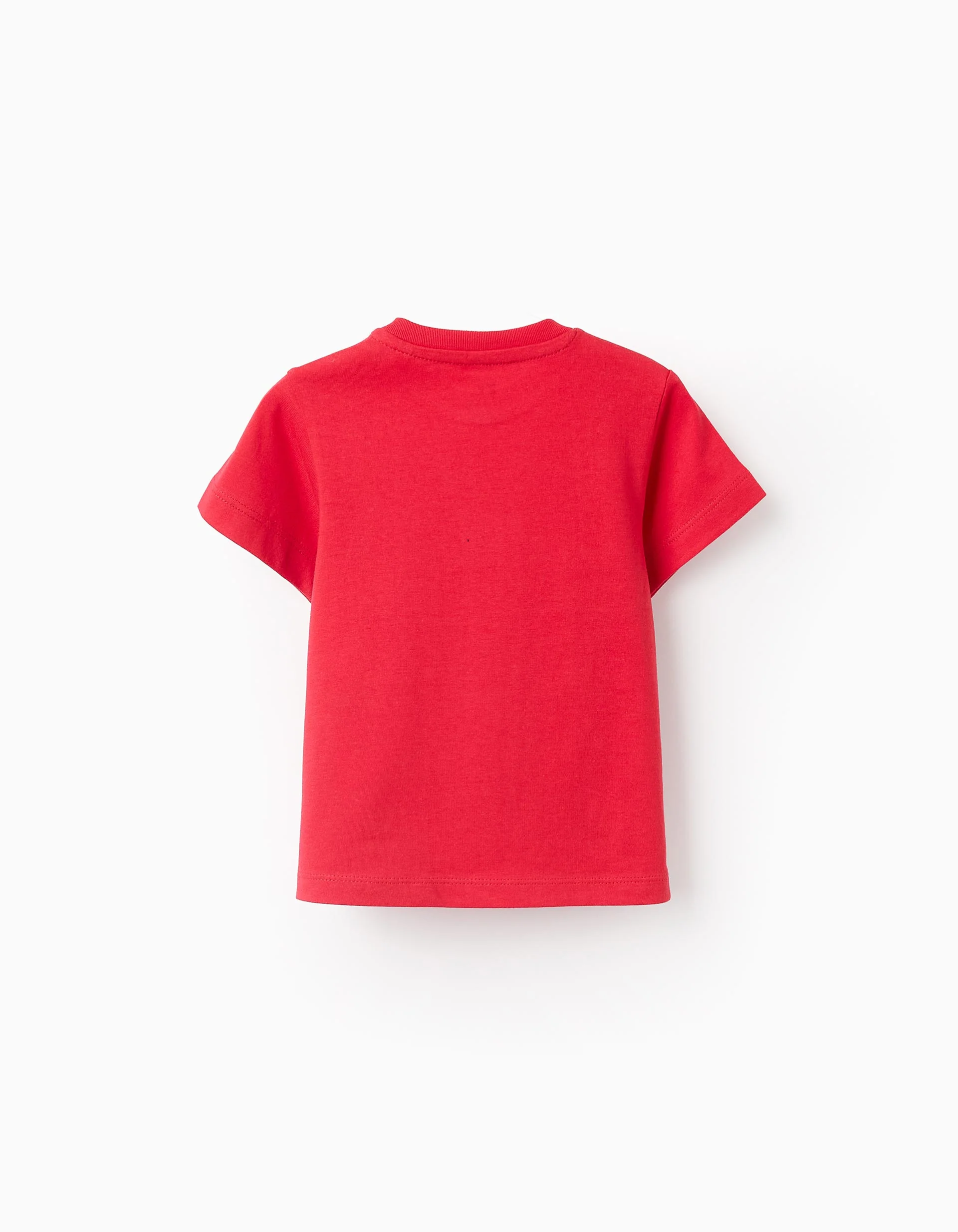 Pack of 2 Plain Cotton T-shirts for Baby Boys, White/Red
