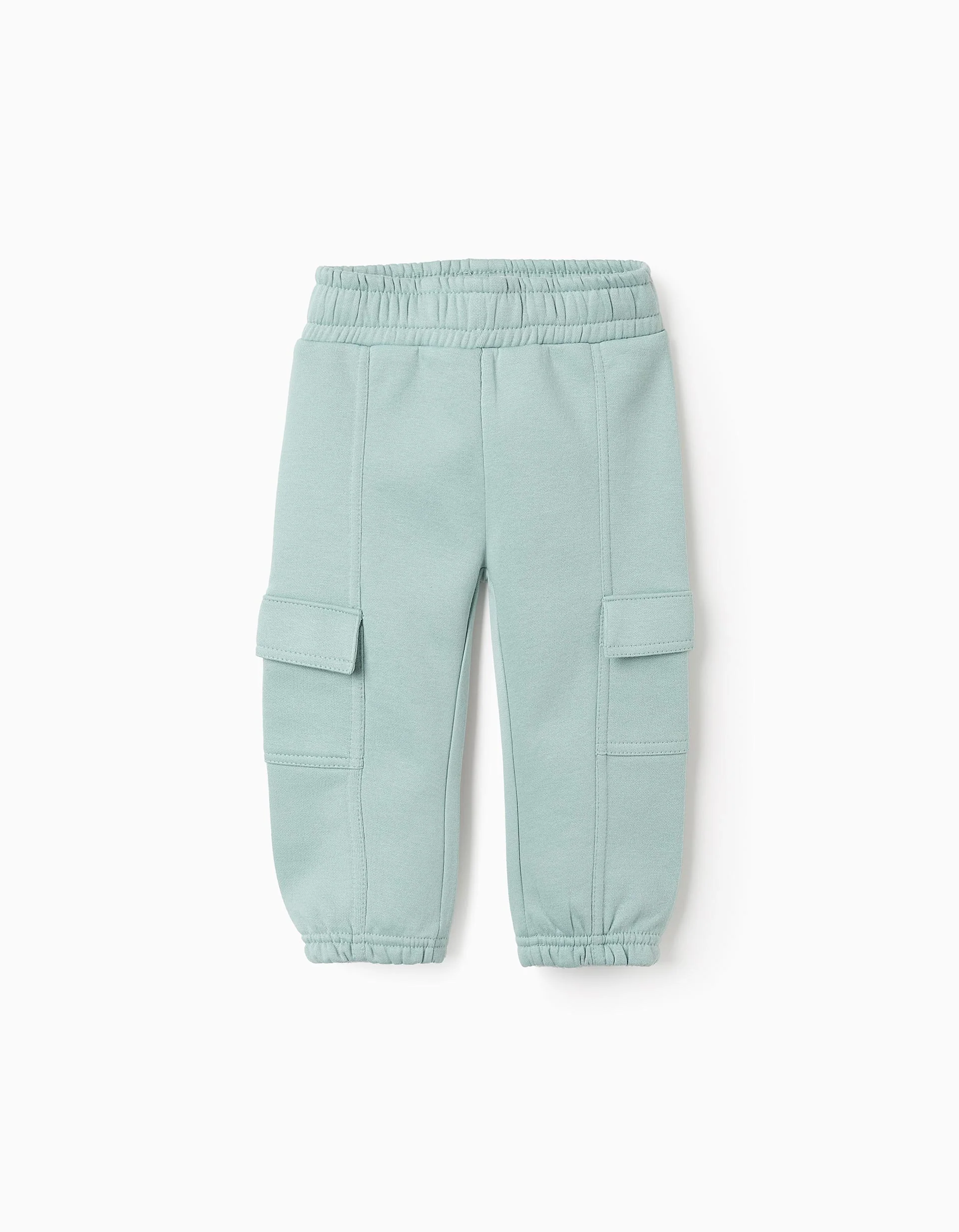 Brushed Joggers with Cargo Pockets for Baby Girls, Green